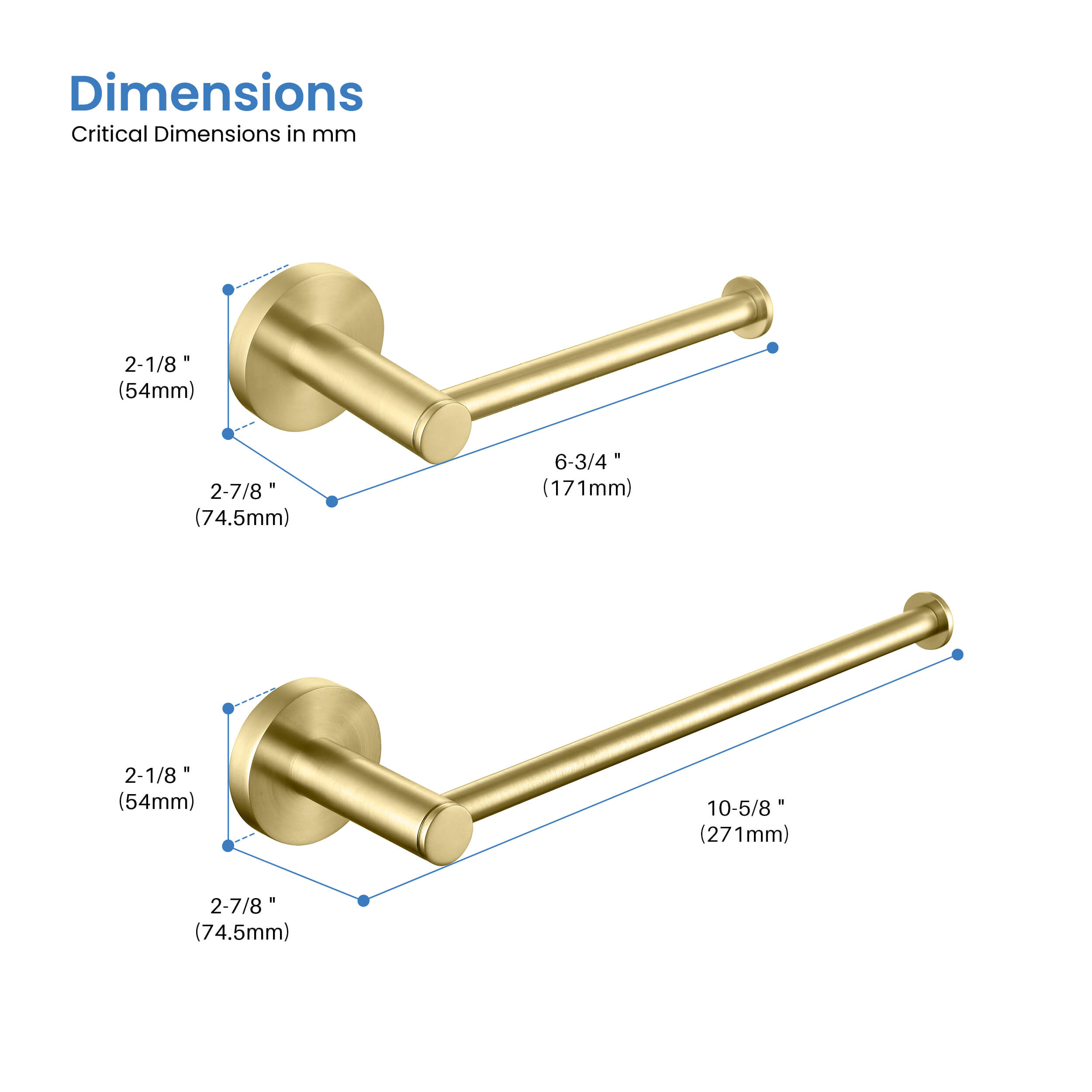 Circular 2-Piece Bathroom Hardware Set - C-KBA14-2-1