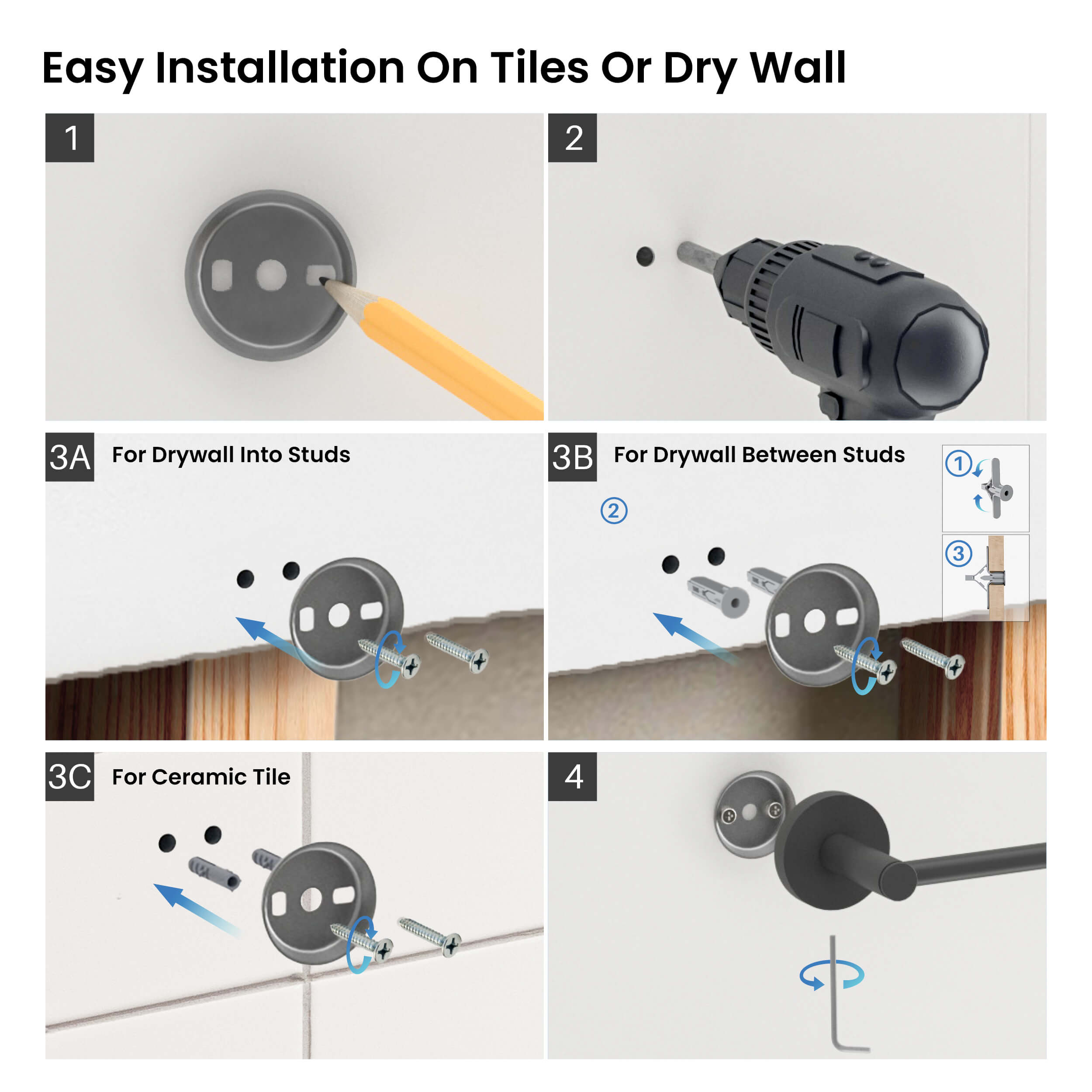 Circular 2-Piece Bathroom Hardware Set - C-KBA14-2-1