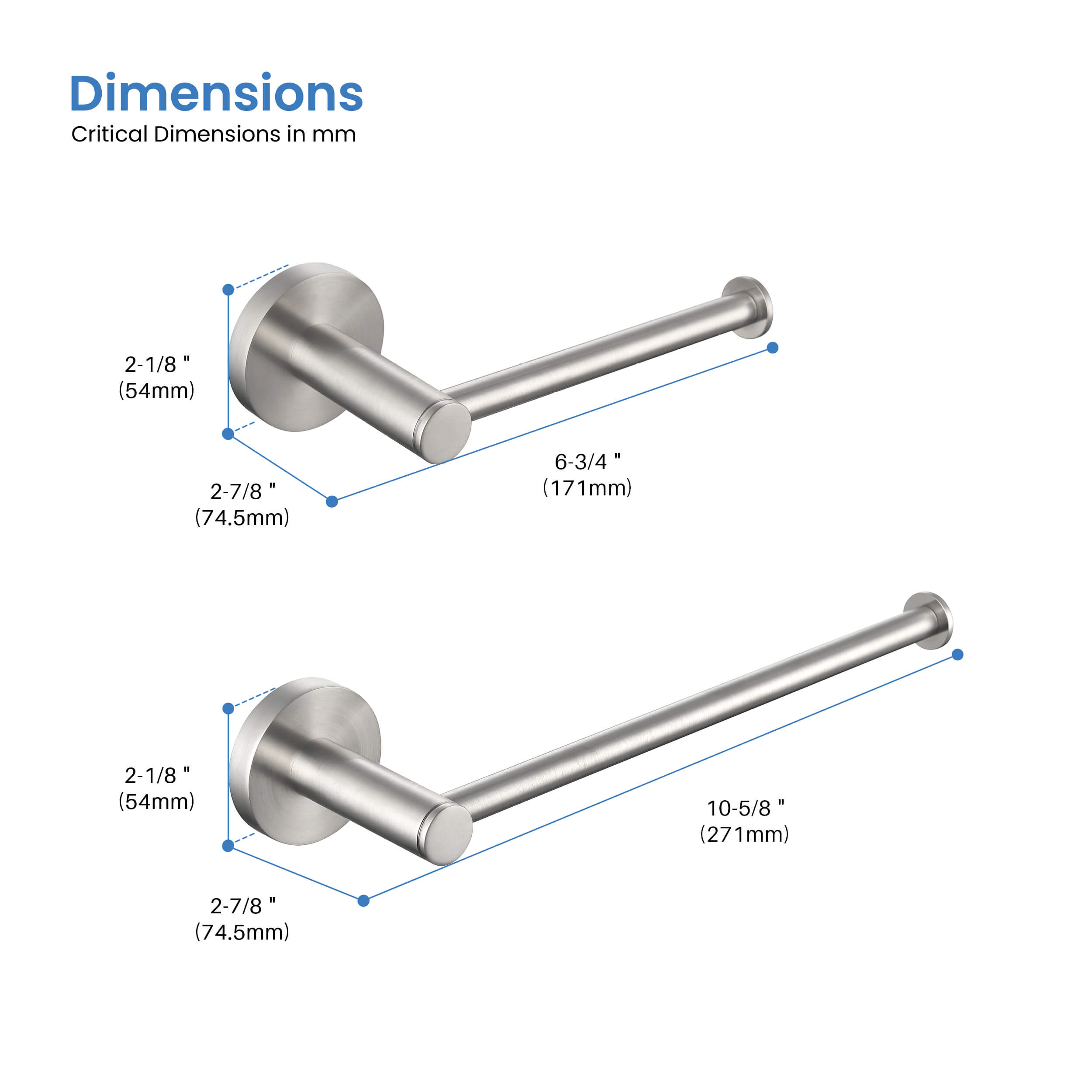 Circular 2-Piece Bathroom Hardware Set - C-KBA14-2-1