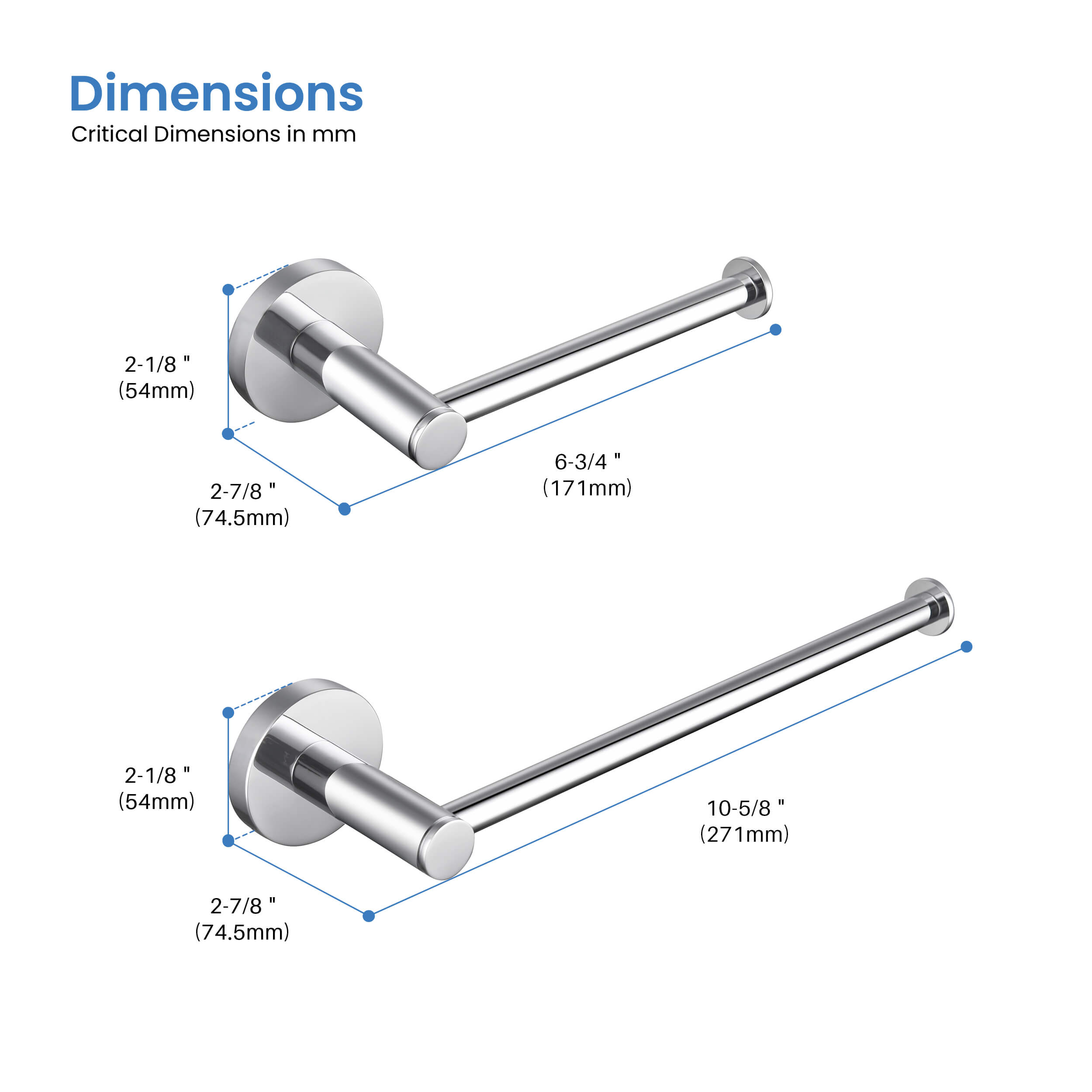 Circular 2-Piece Bathroom Hardware Set - C-KBA14-2-1