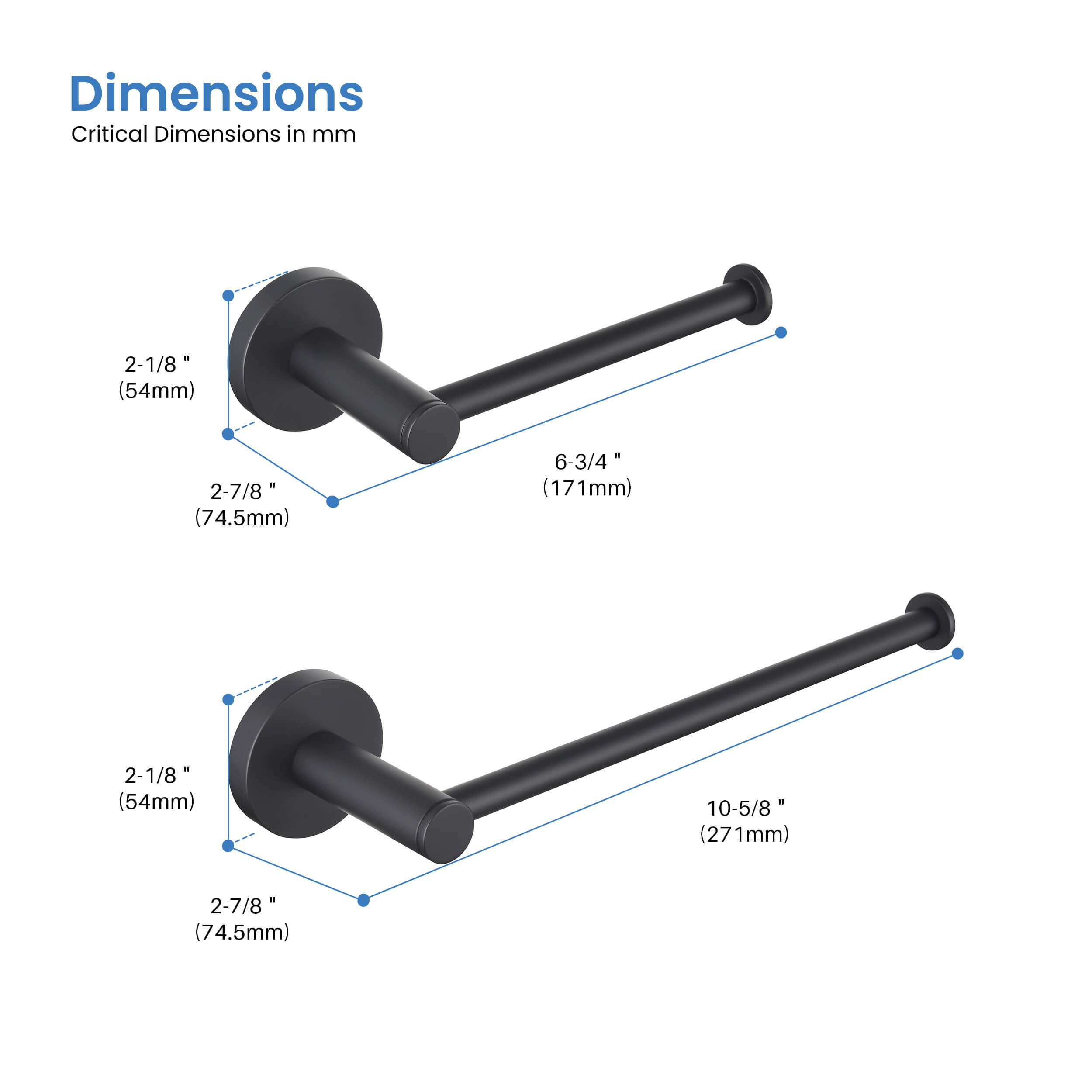 Circular 2-Piece Bathroom Hardware Set - C-KBA14-2-1