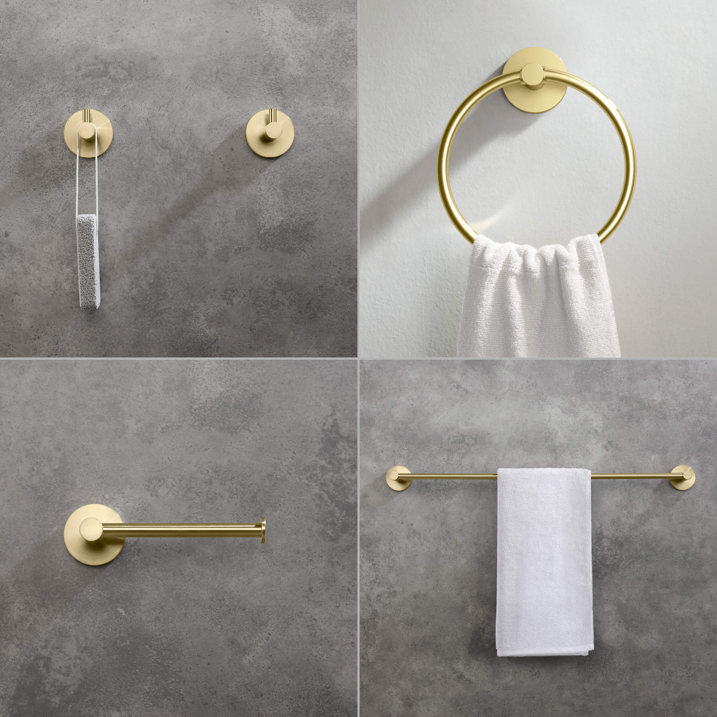 Circular 5-Piece Bathroom Hardware Set - C-KBA14-5-1