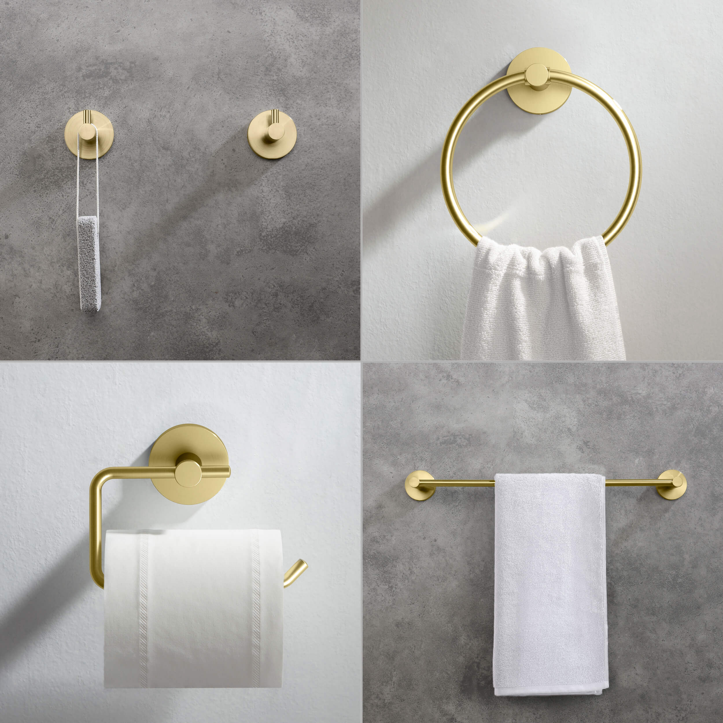 Circular 5-Piece Bathroom Hardware Set - C-KBA14-5-4