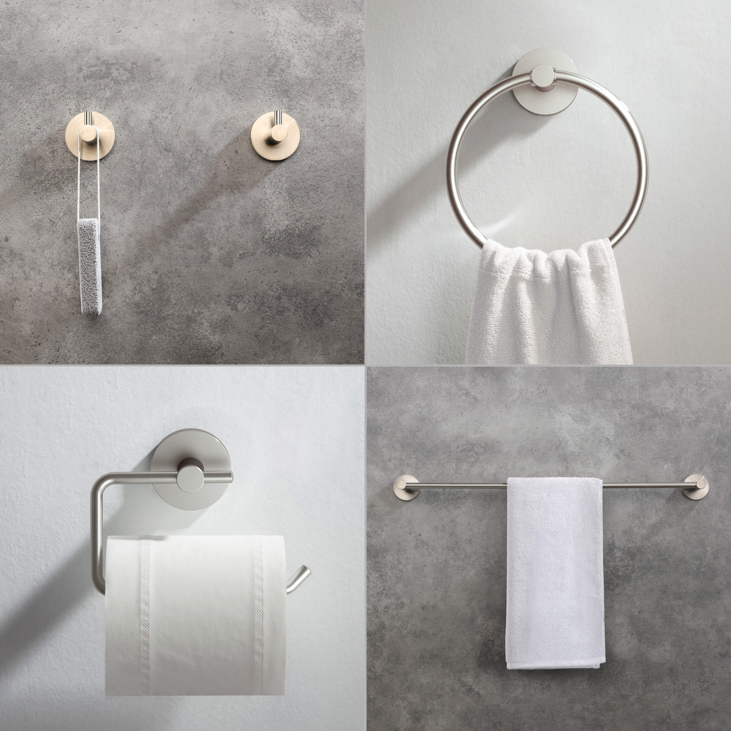 Circular 5-Piece Bathroom Hardware Set - C-KBA14-5-2