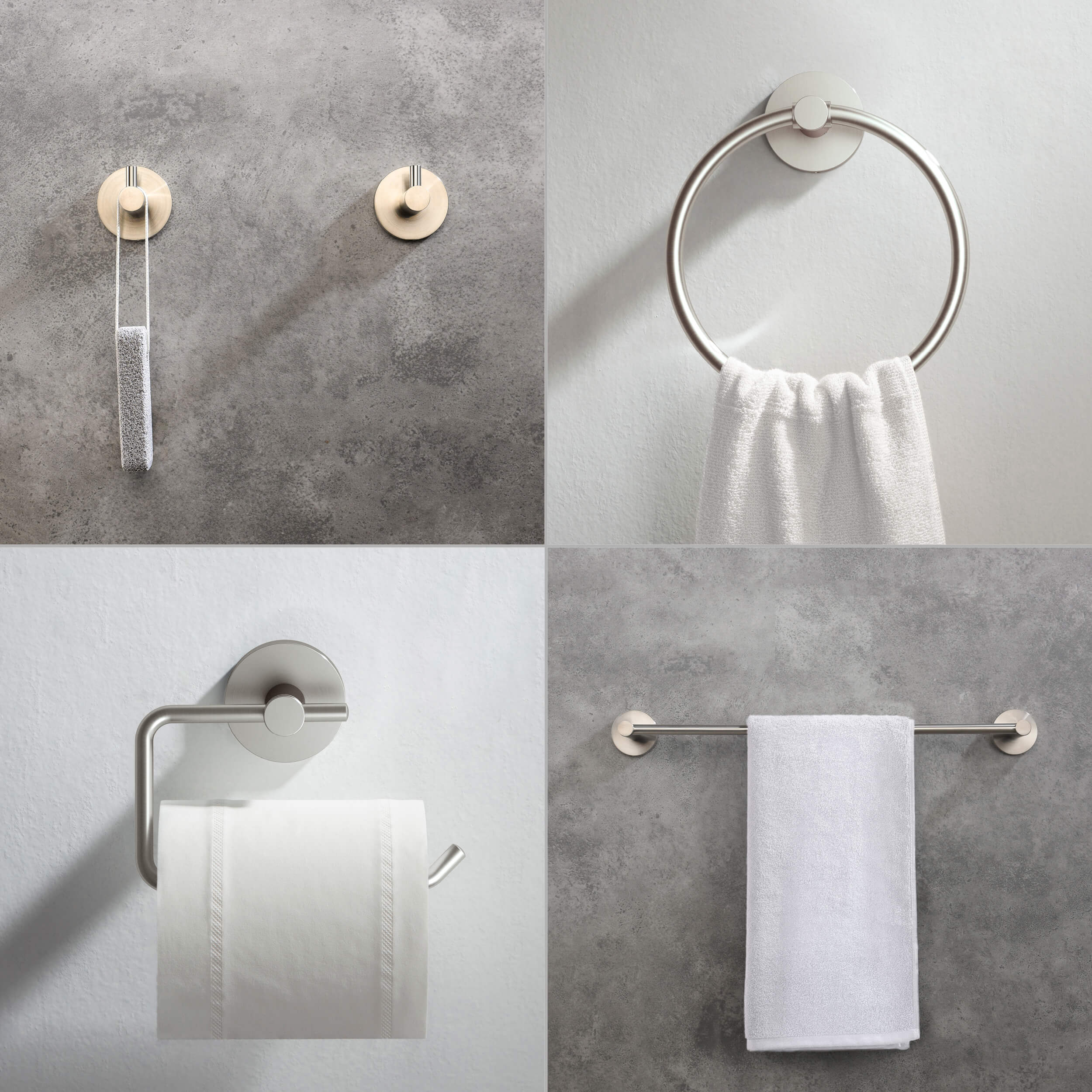 Circular 5-Piece Bathroom Hardware Set - C-KBA14-5-4