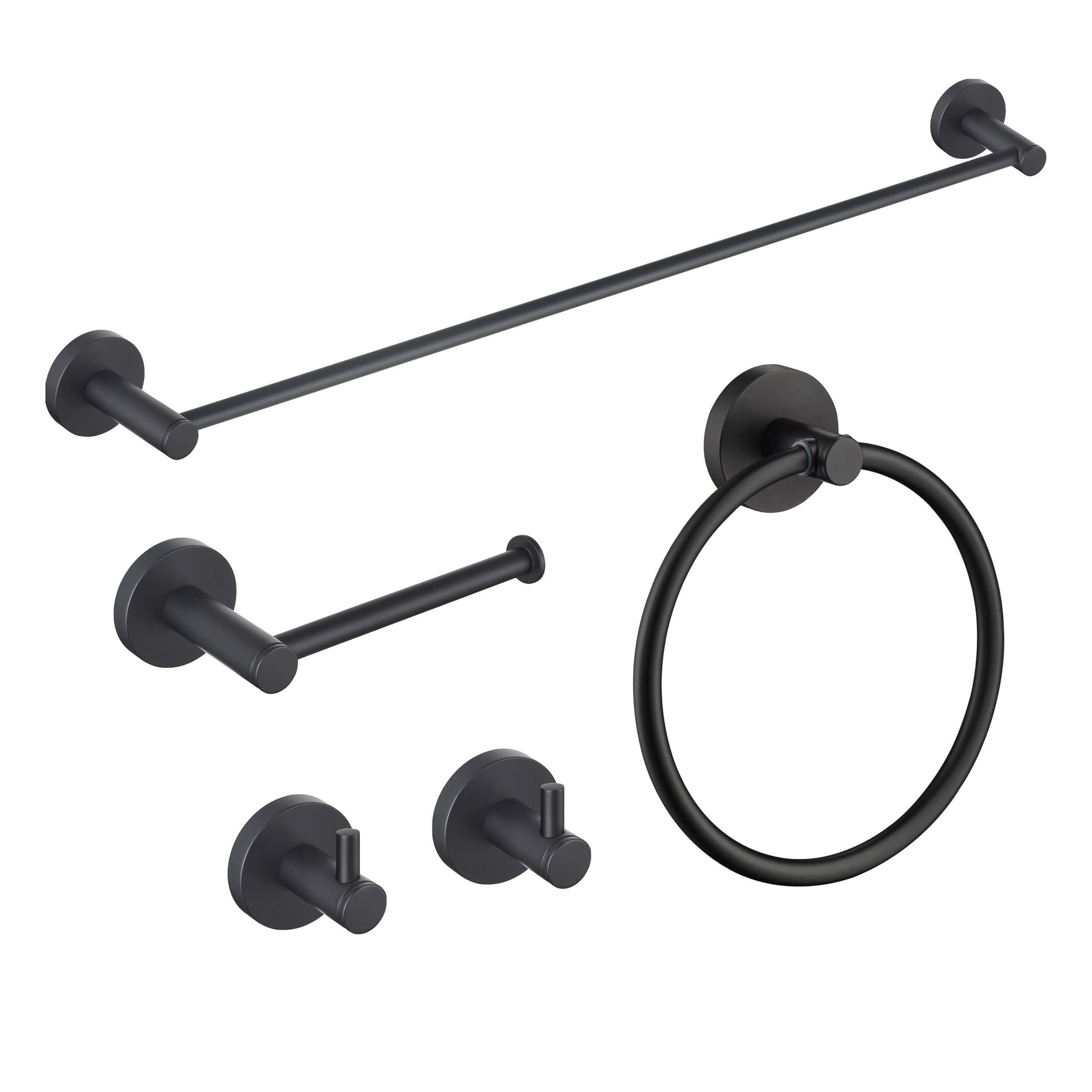 Circular 5-Piece Bathroom Hardware Set - C-KBA14-5-1