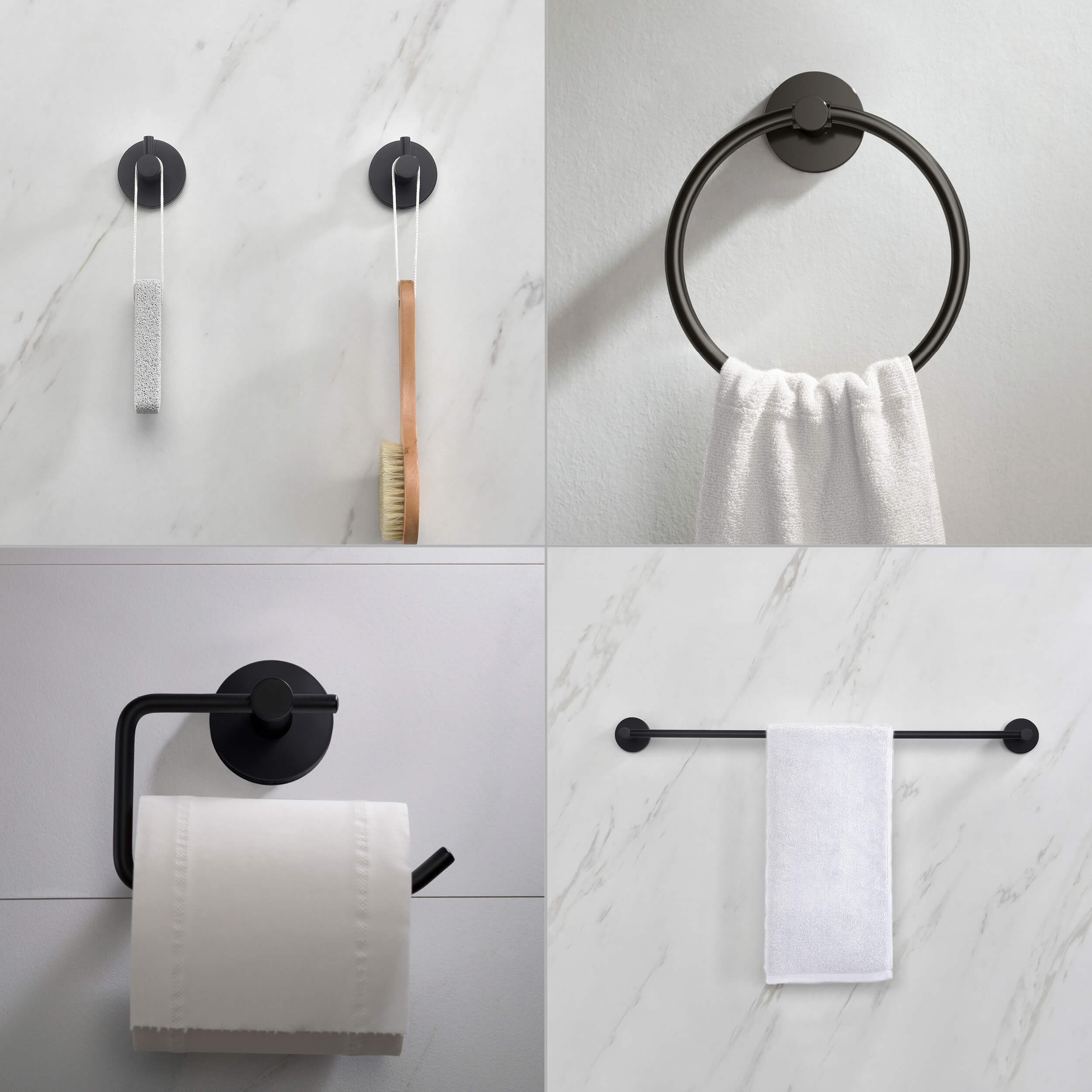 Circular 5-Piece Bathroom Hardware Set - C-KBA14-5-2