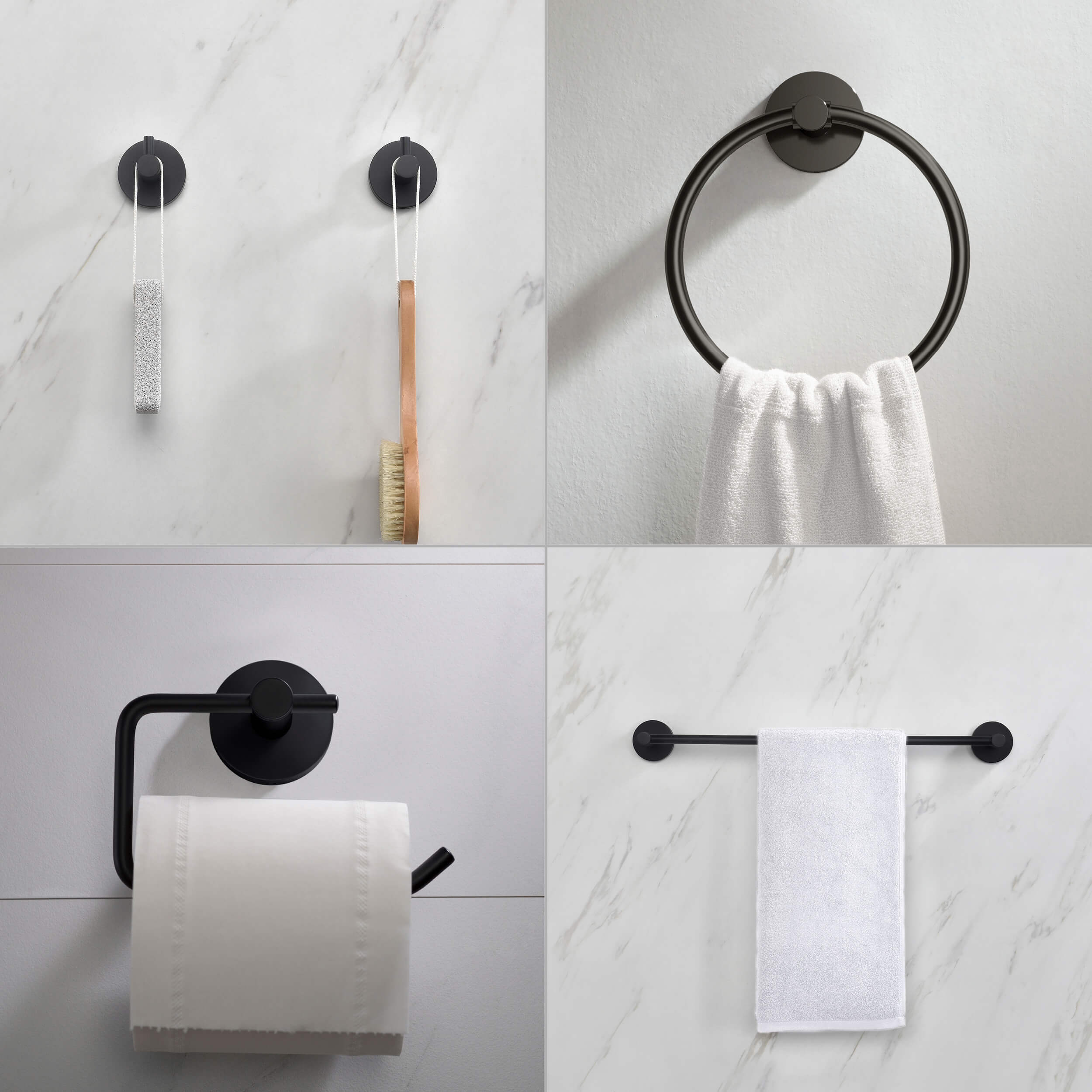 Circular 5-Piece Bathroom Hardware Set - C-KBA14-5-4