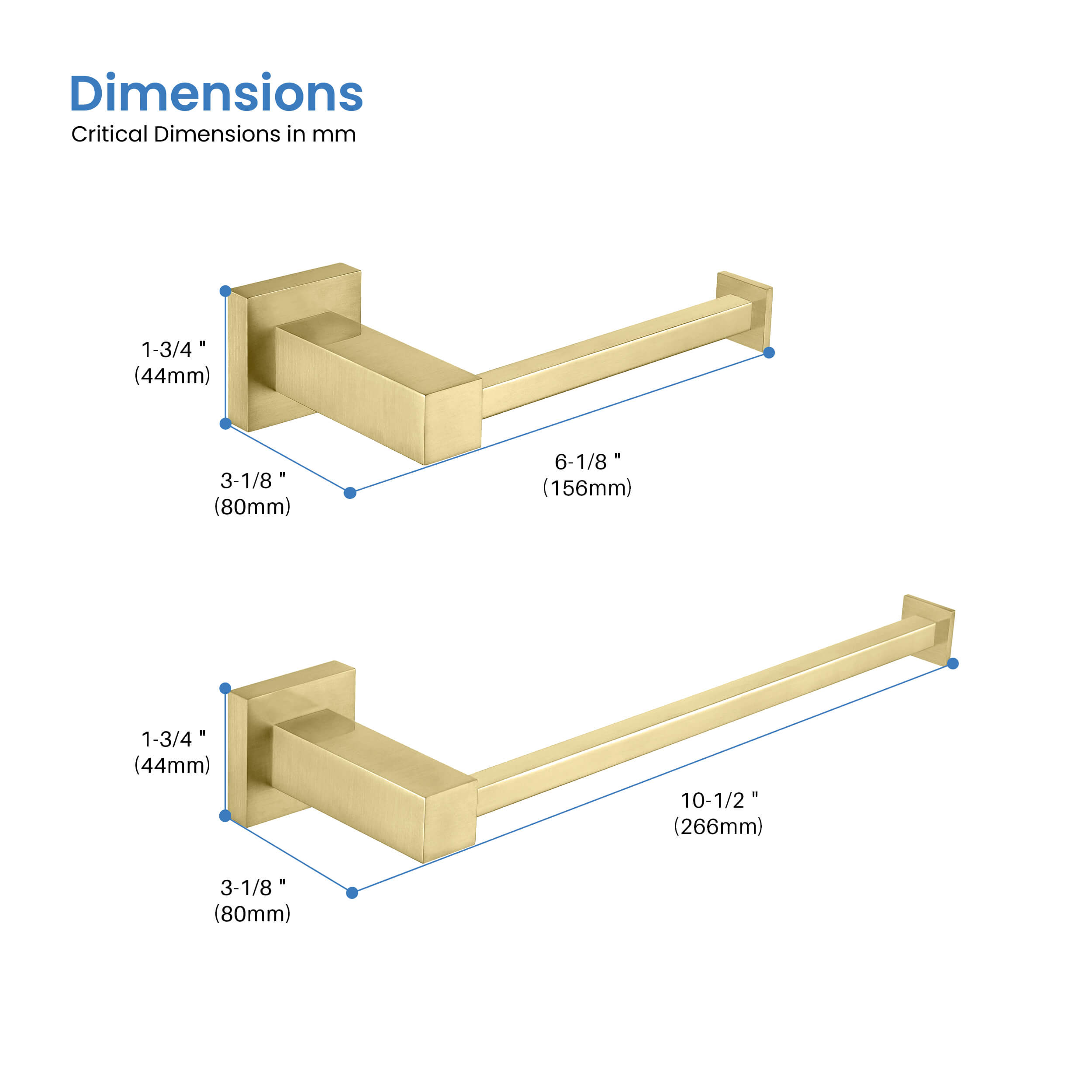 Cube 2-Piece Bathroom Hardware Set - C-KBA15-2-1