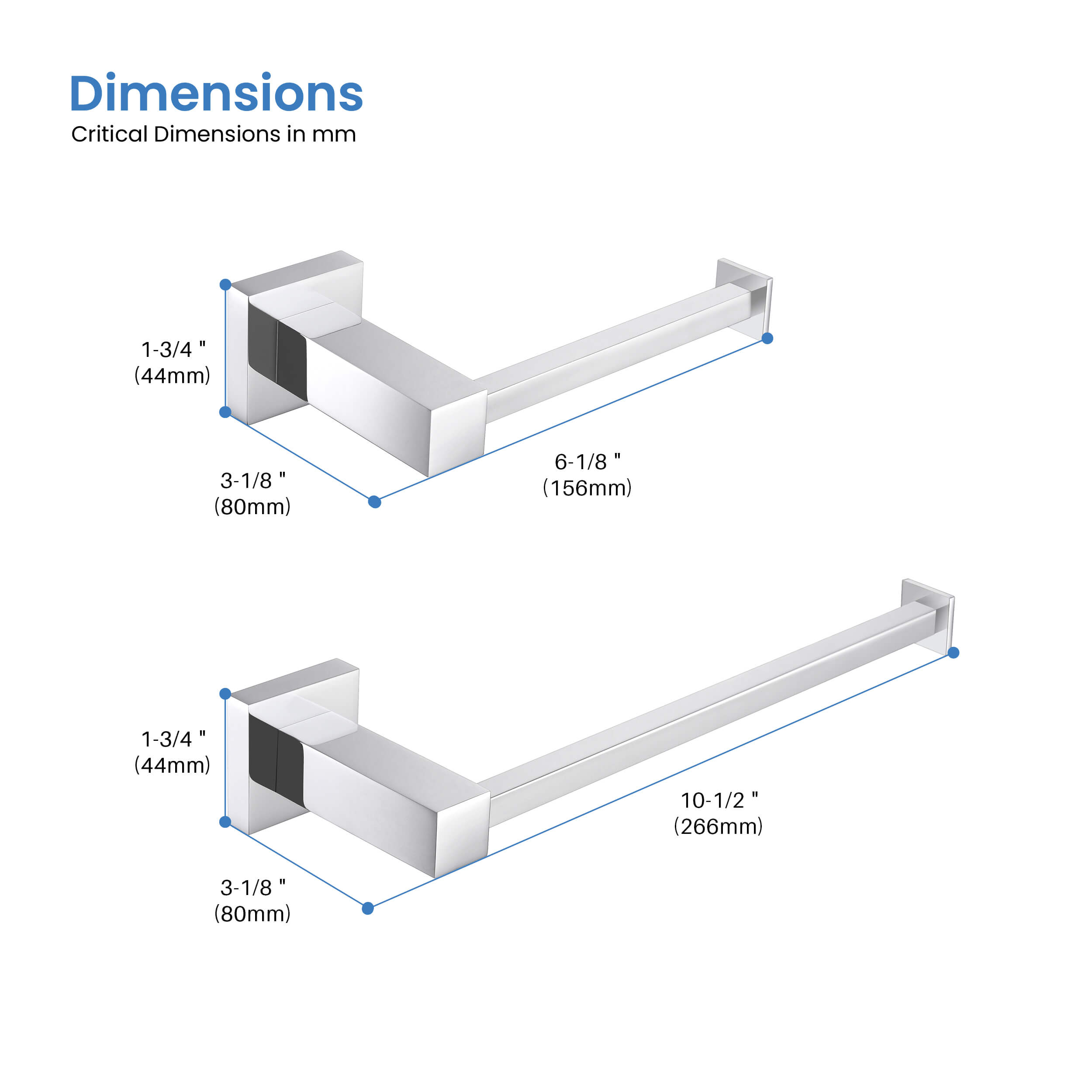 Cube 2-Piece Bathroom Hardware Set - C-KBA15-2-1