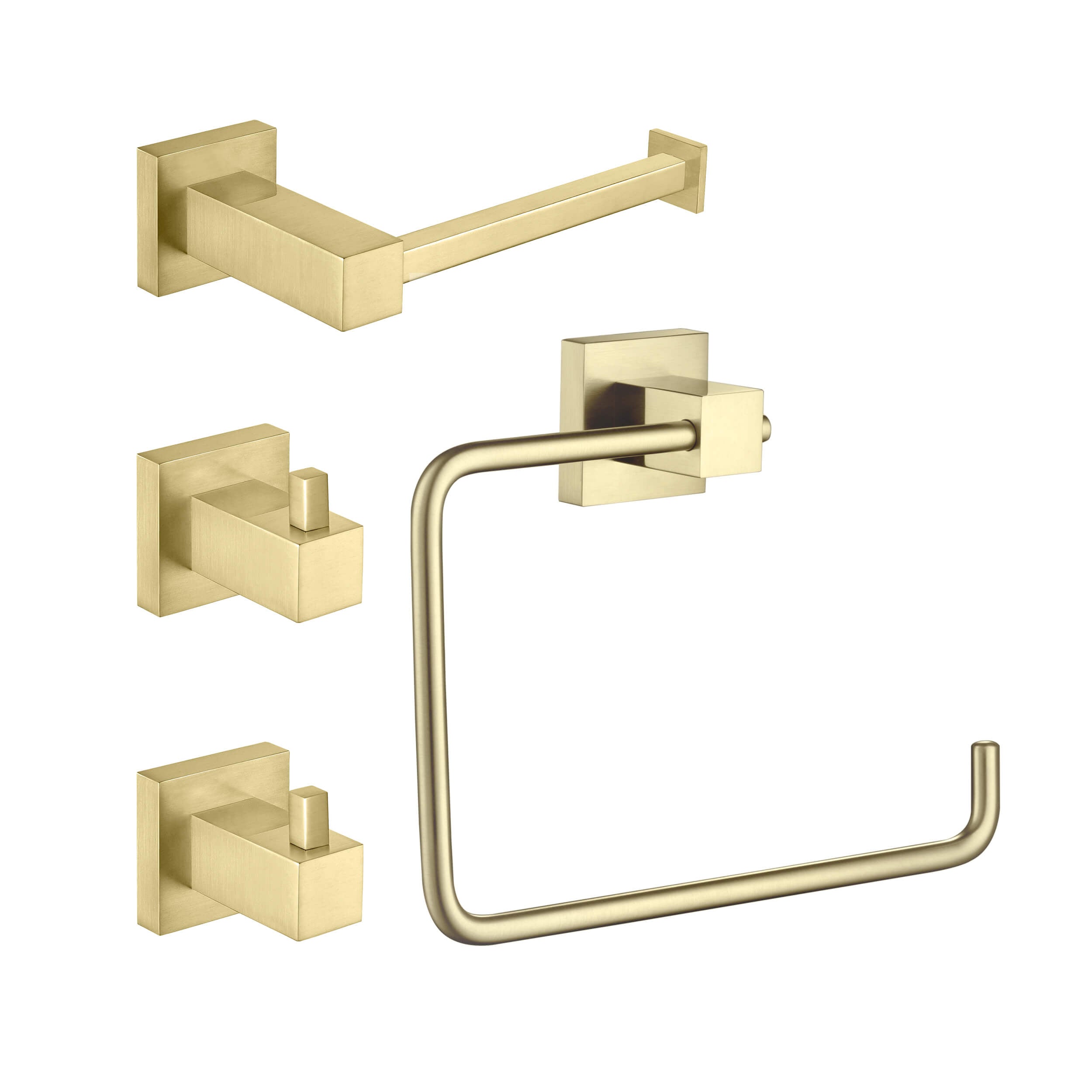 Cube 4-Piece Bathroom Hardware Set - C-KBA15-4-1