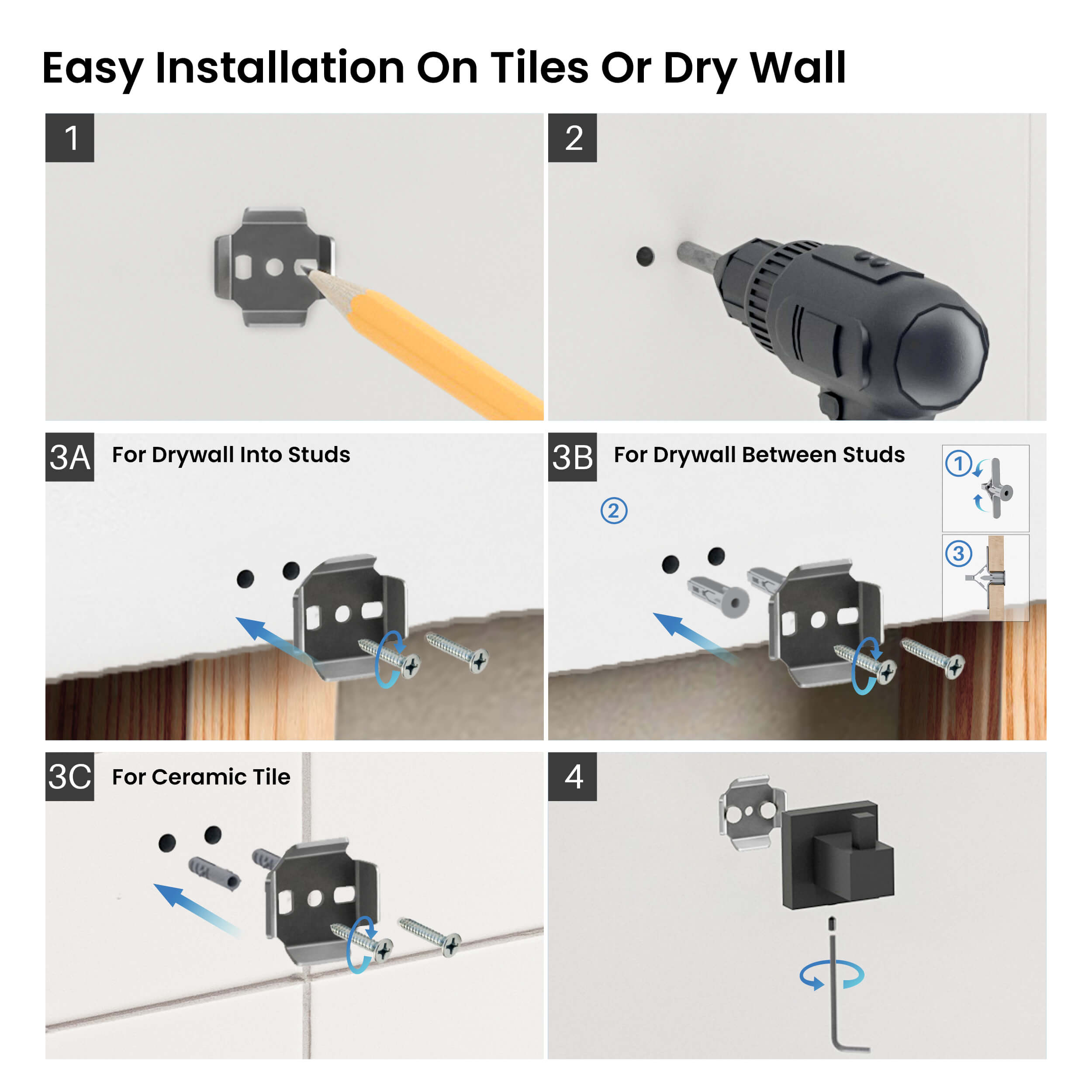 Cube 4-Piece Bathroom Hardware Set - C-KBA15-4-2