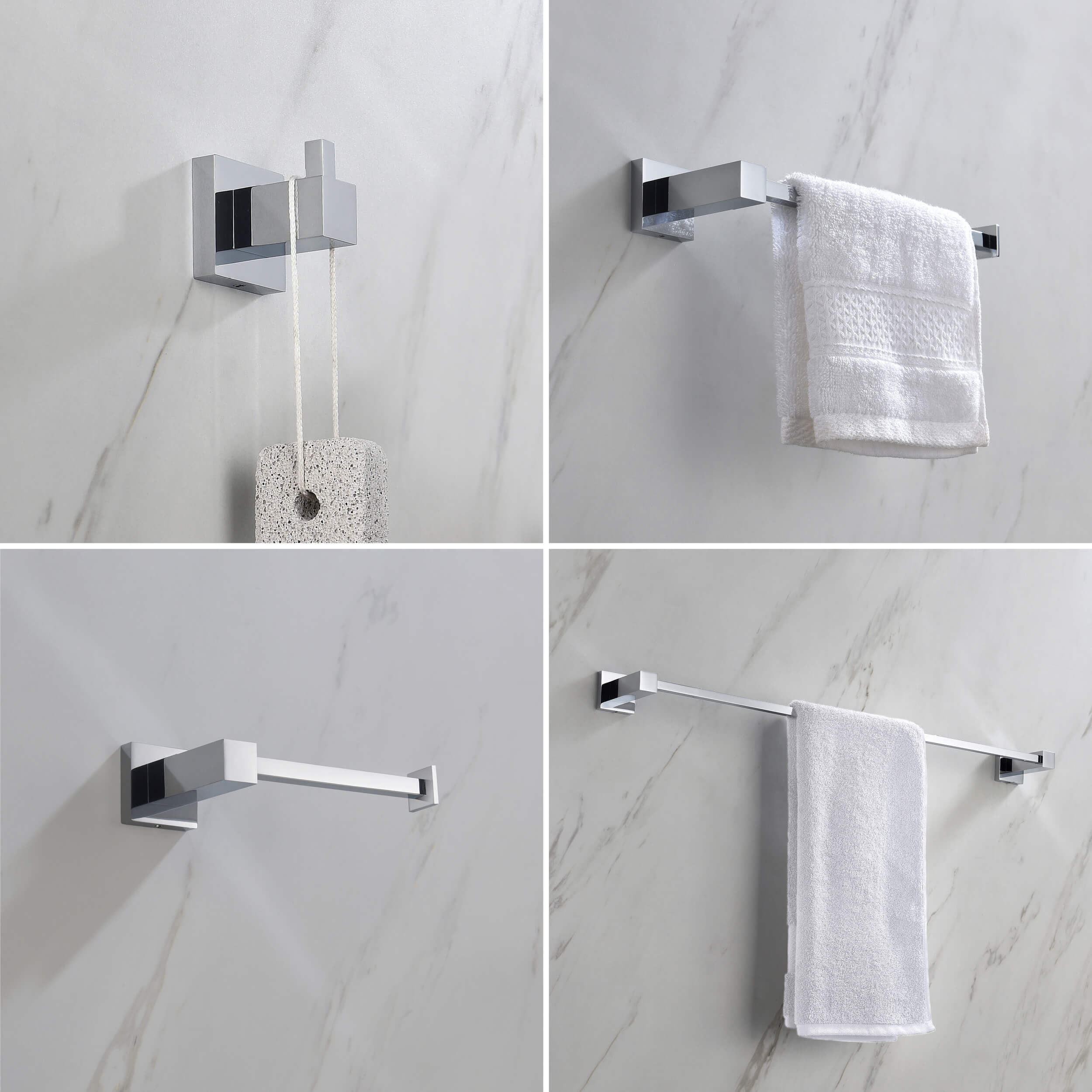 Cube 5-Piece Bathroom Hardware Set - C-KBA15-5