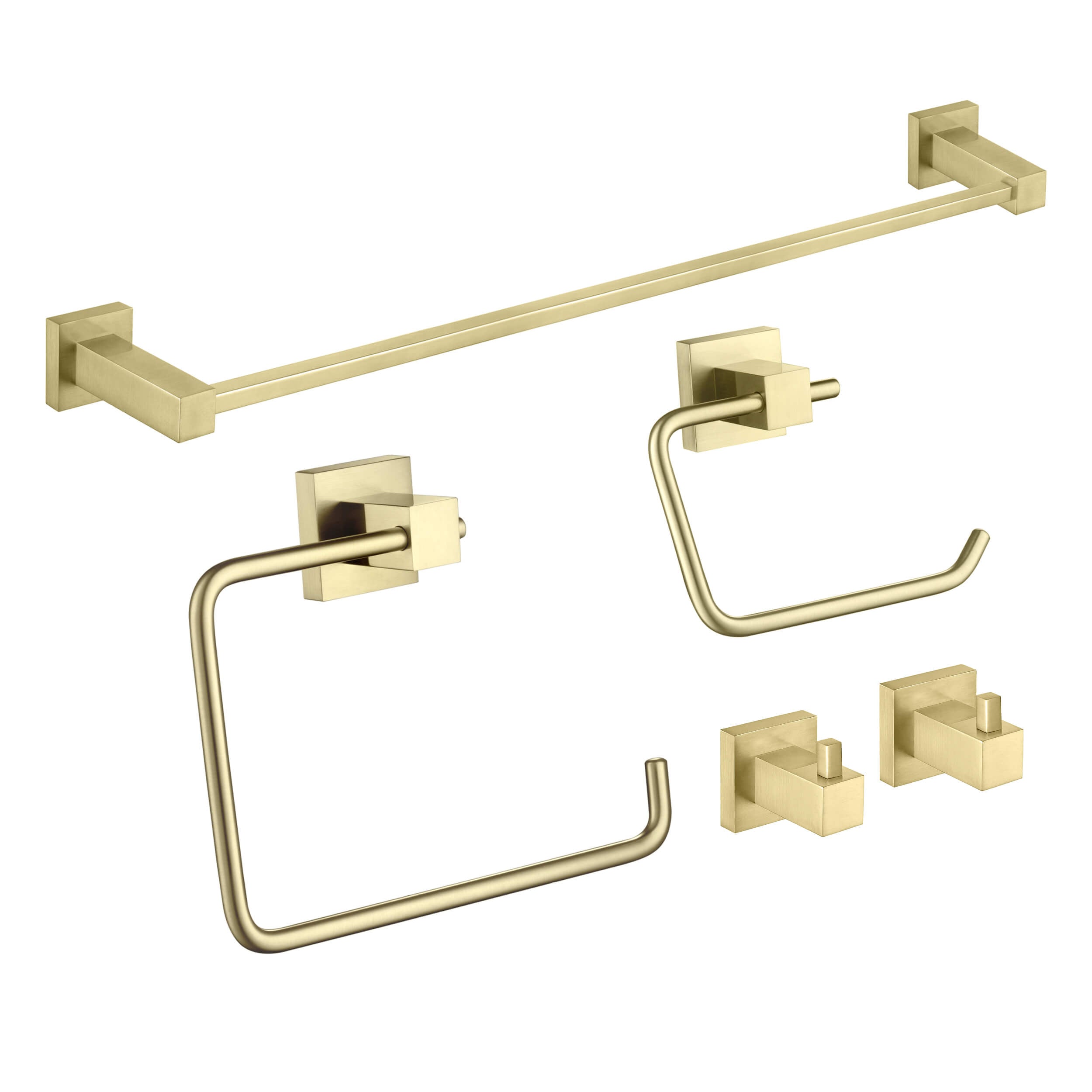 Cube 5-Piece Bathroom Hardware Set - C-KBA15-5-2