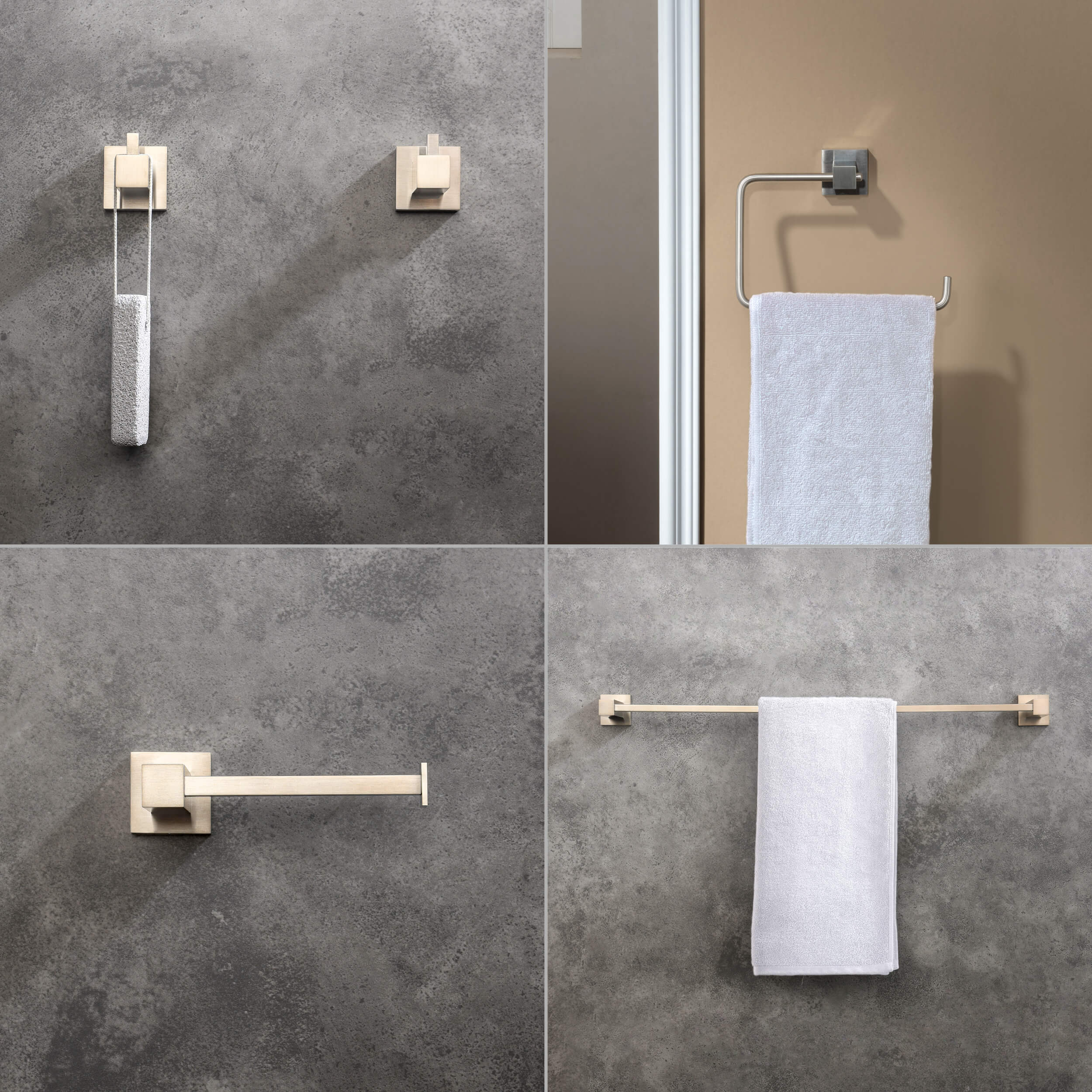 Cube 5-Piece Bathroom Hardware Set - C-KBA15-5-1