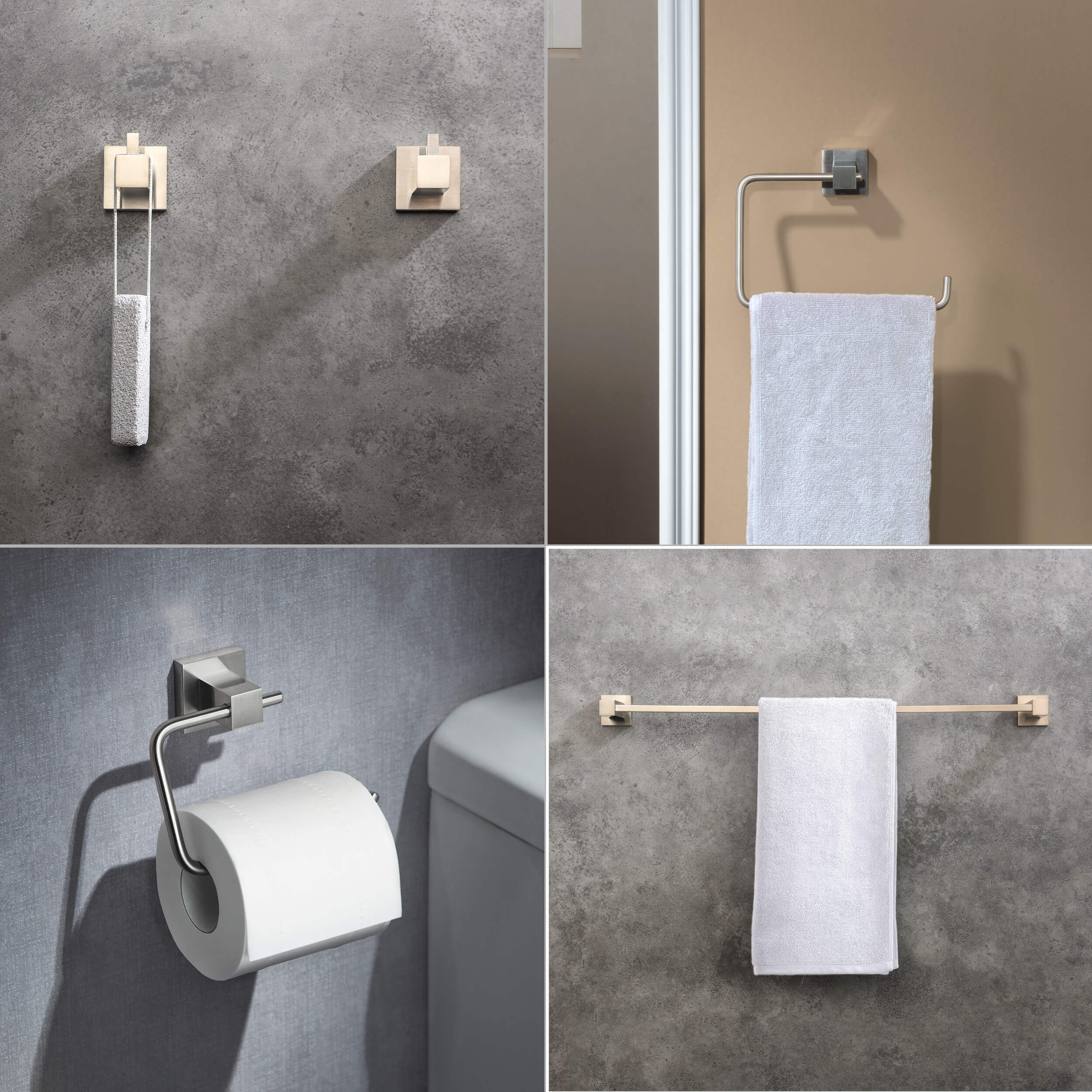 Cube 5-Piece Bathroom Hardware Set - C-KBA15-5-2