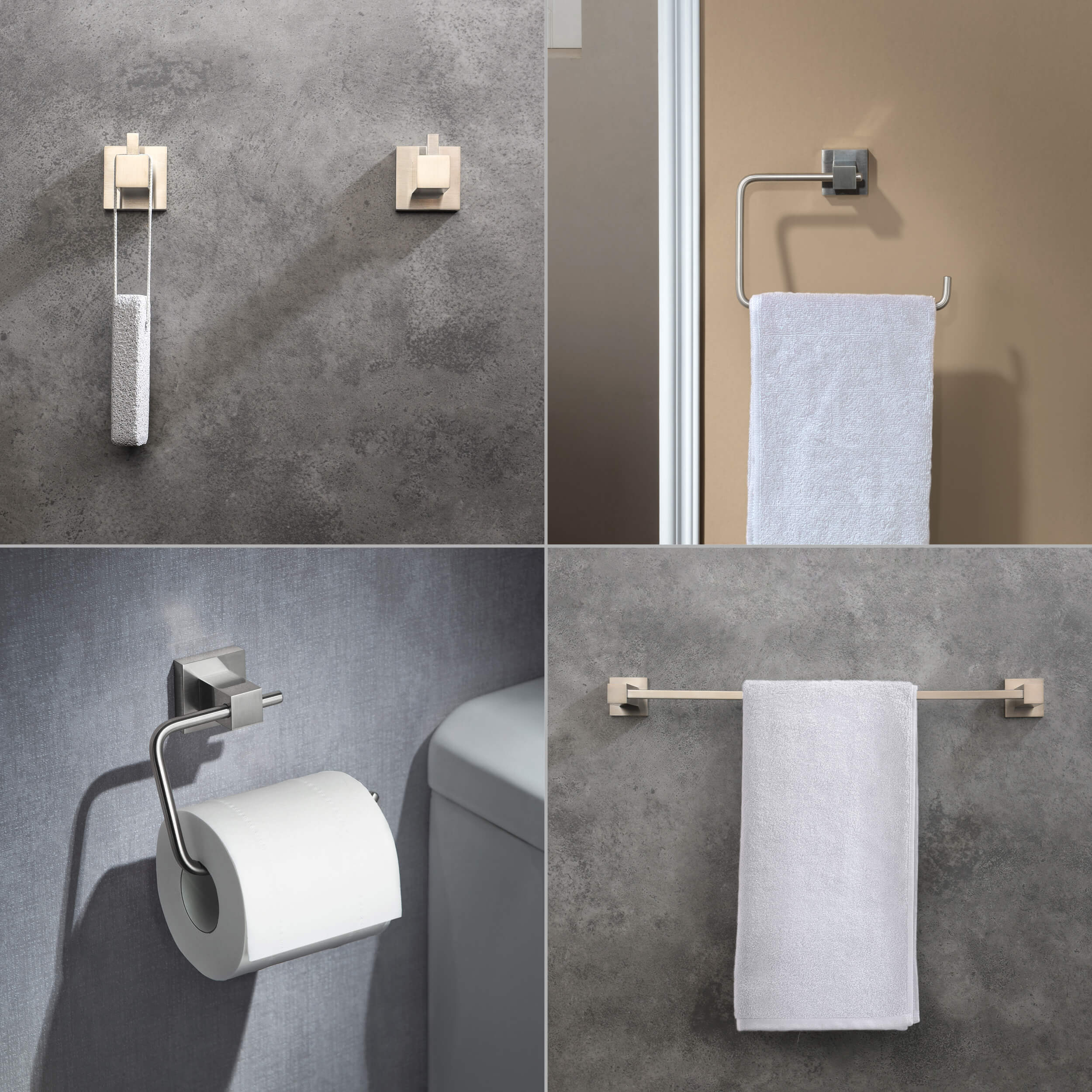 Cube 5-Piece Bathroom Hardware Set - C-KBA15-5-4