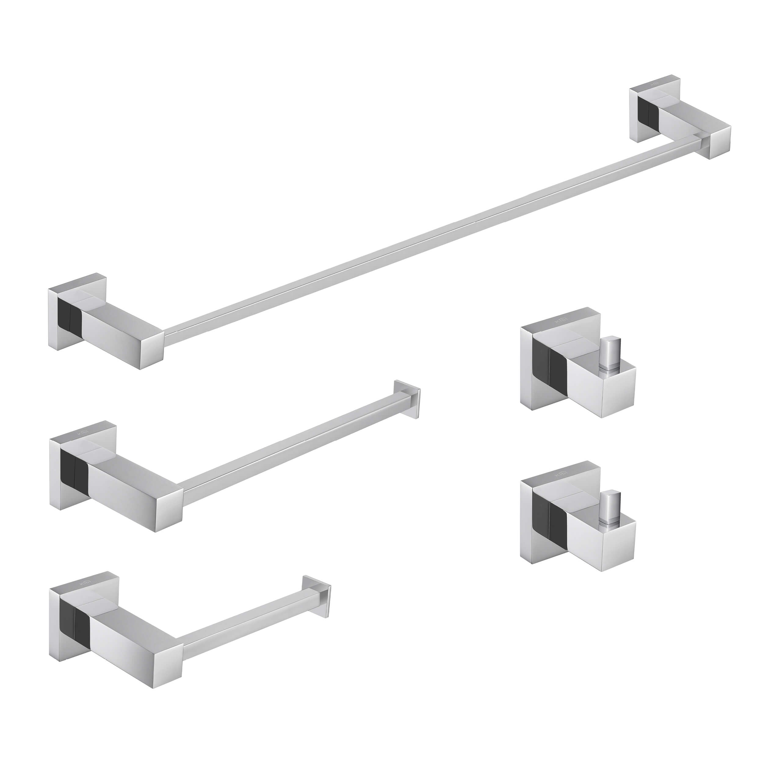 Cube 5-Piece Bathroom Hardware Set - C-KBA15-5