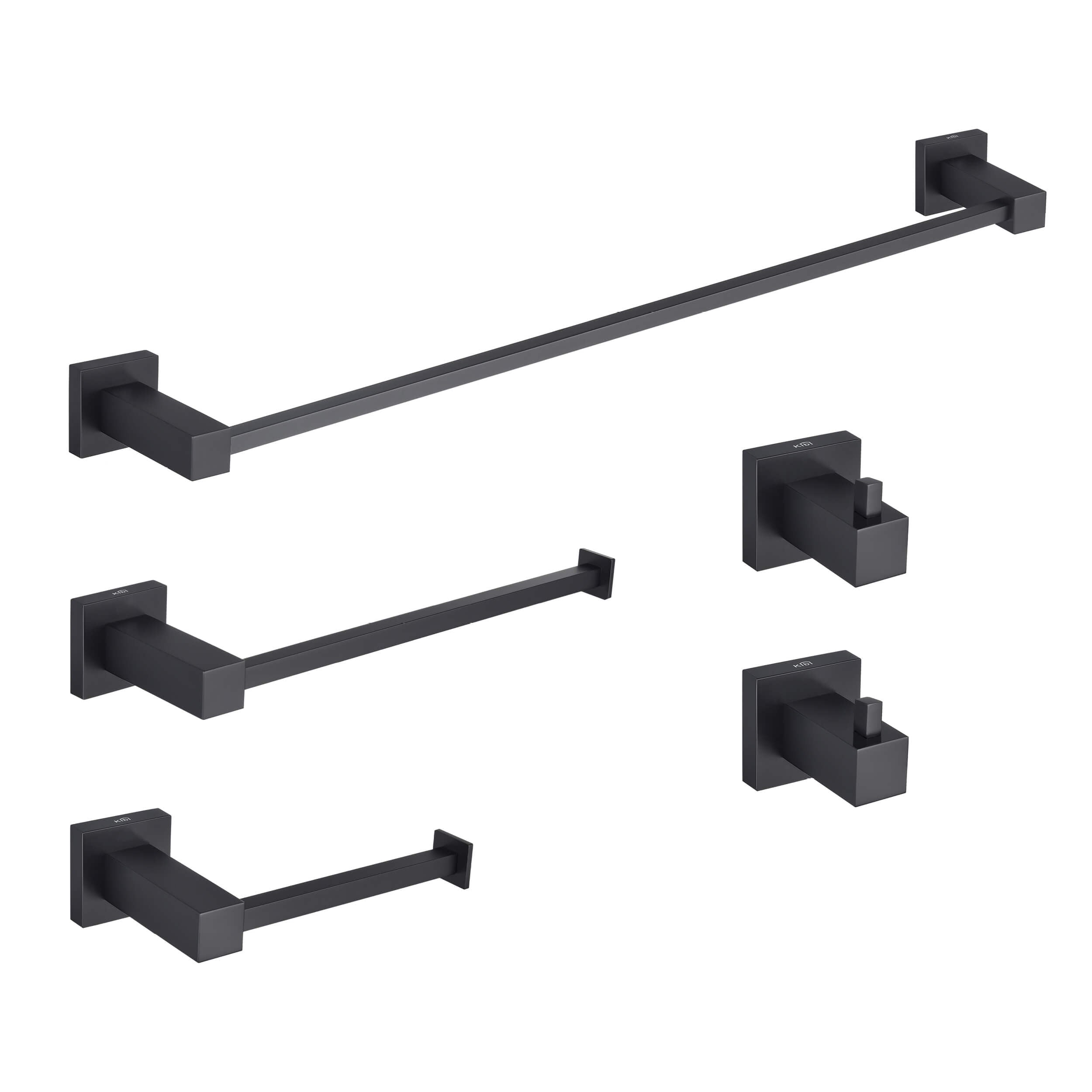 Cube 5-Piece Bathroom Hardware Set - C-KBA15-5