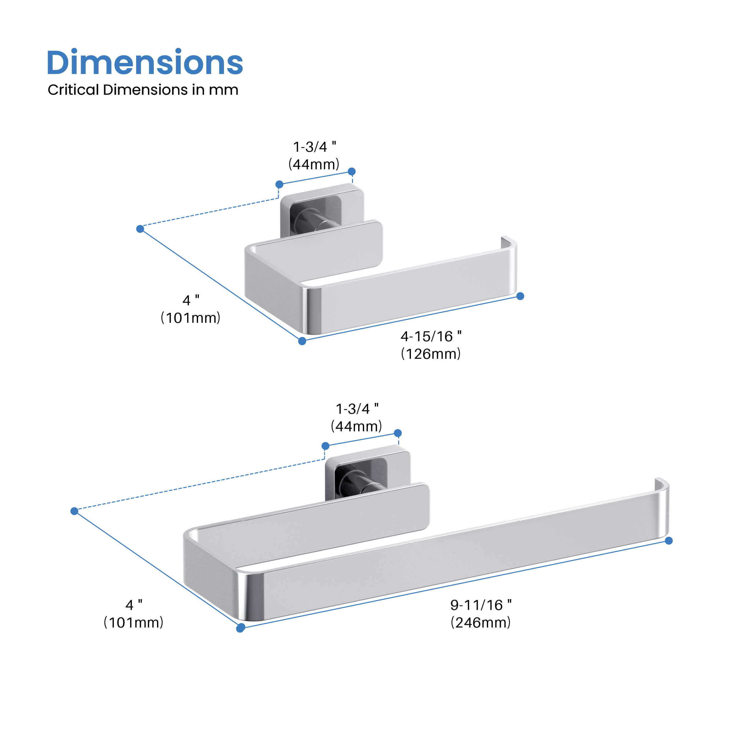 Blaze 2-Piece Bathroom Hardware Set - C-KBA16-2-1