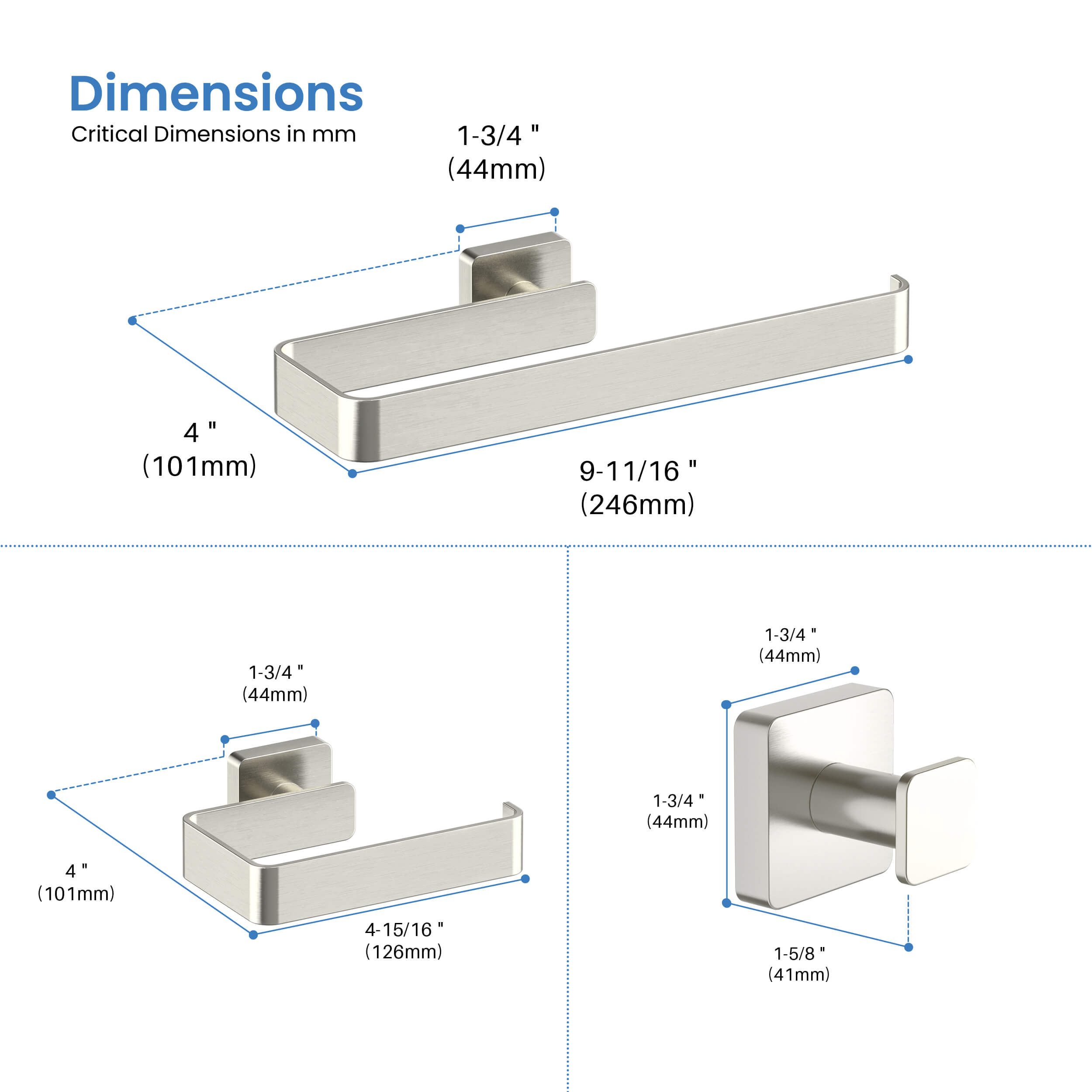 Blaze 4-Piece Bathroom Hardware Set - C-KBA16-4-1