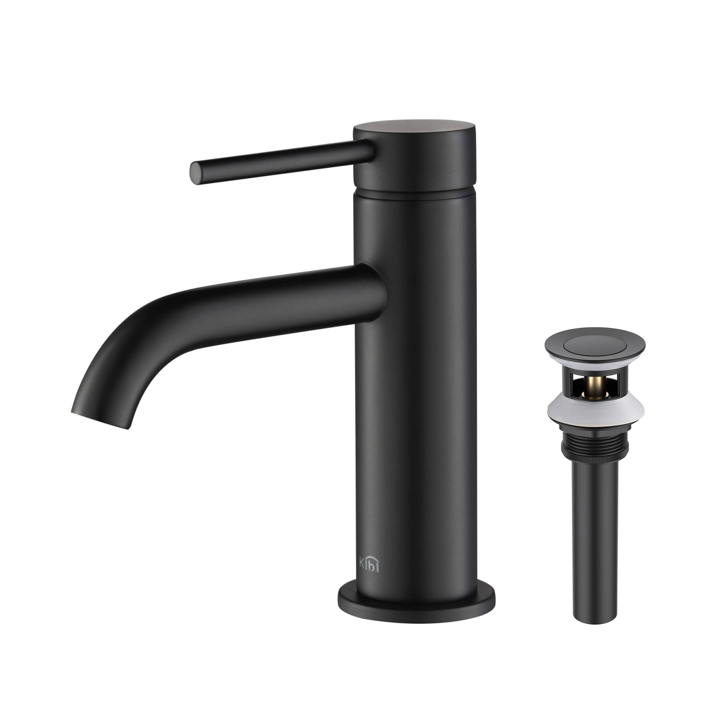 KIBI Circular Brass Single Handle Bathroom Vanity Sink Faucet - C-KBF1008-KPW100