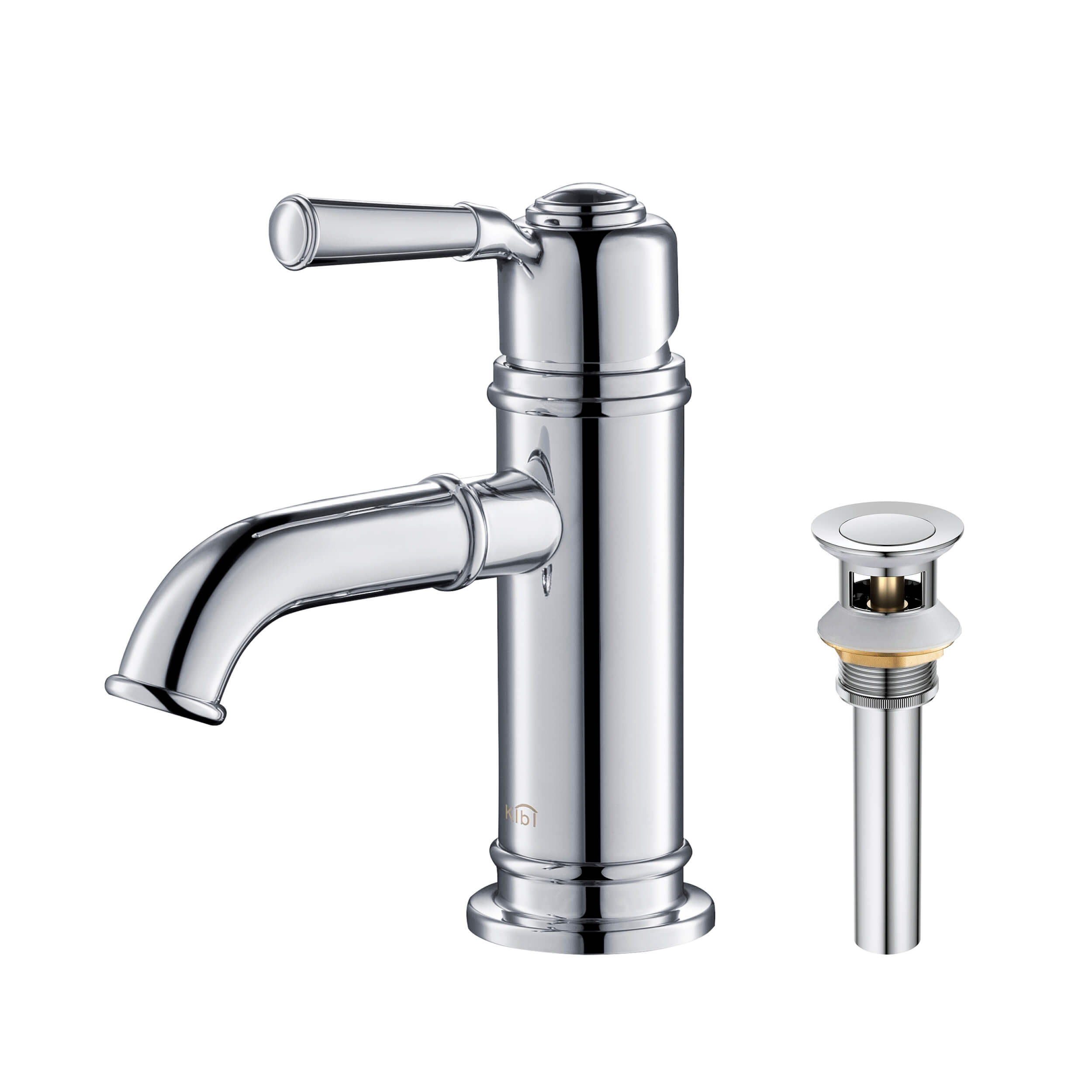 Victorian Single Handle Bathroom Vanity Sink Faucet with Pop Up Drain C-KBF1012-KPW100