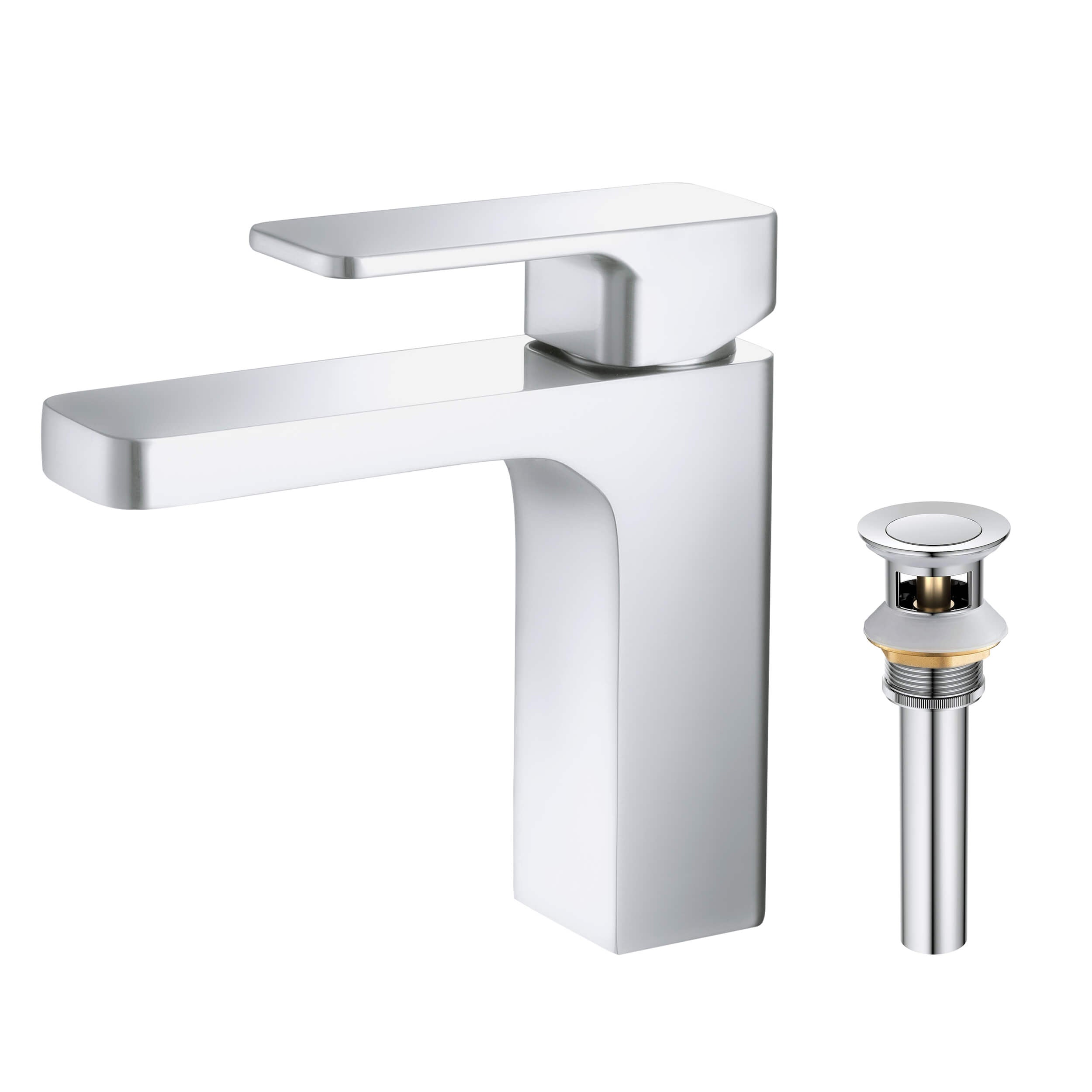 Blaze Single Handle Bathroom Vanity Sink Faucet with Pop Up Drain C-KBF1017-KPW100