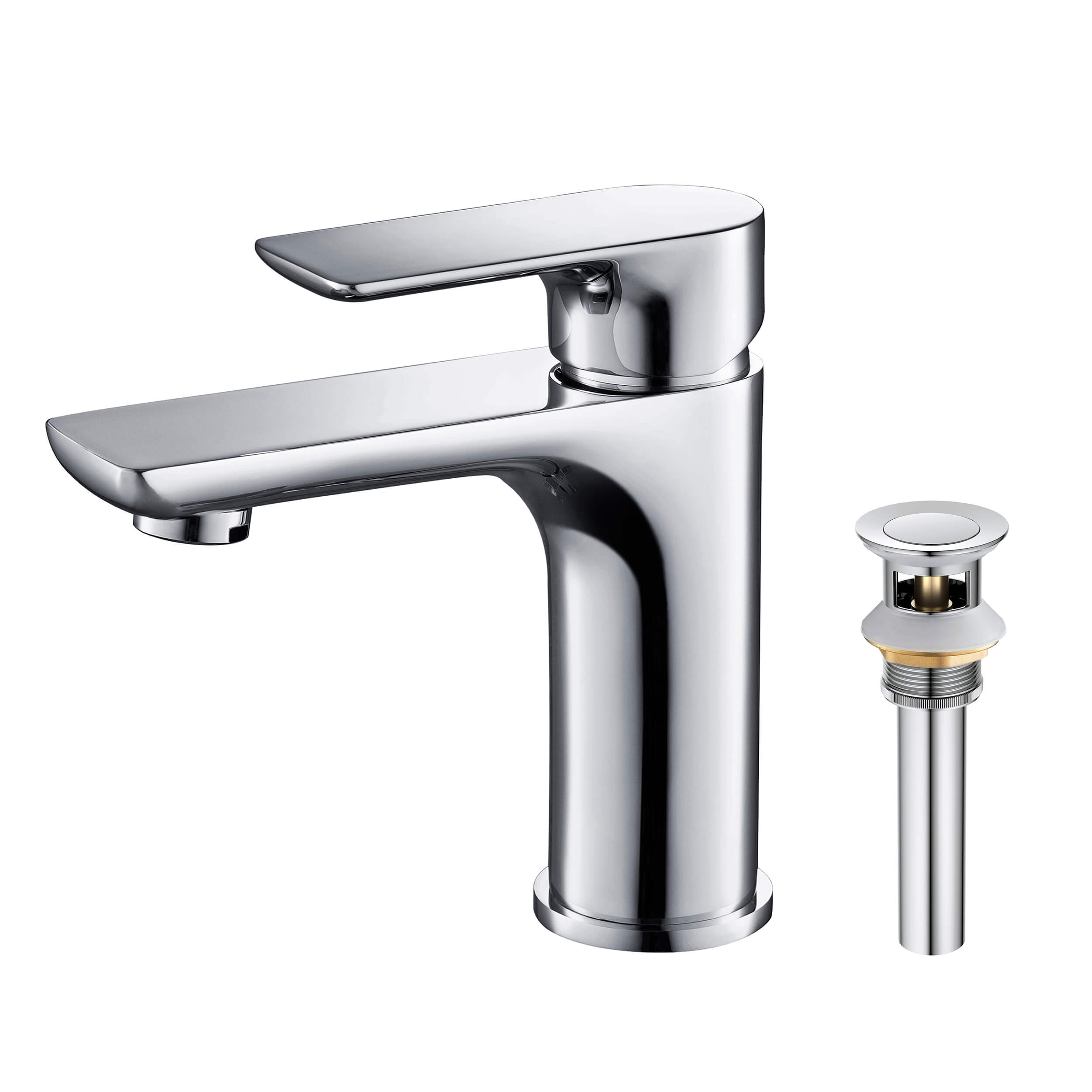 Tender Single Handle Bathroom Vanity Sink Faucet with Pop Up Drain C-KBF1019-KPW100