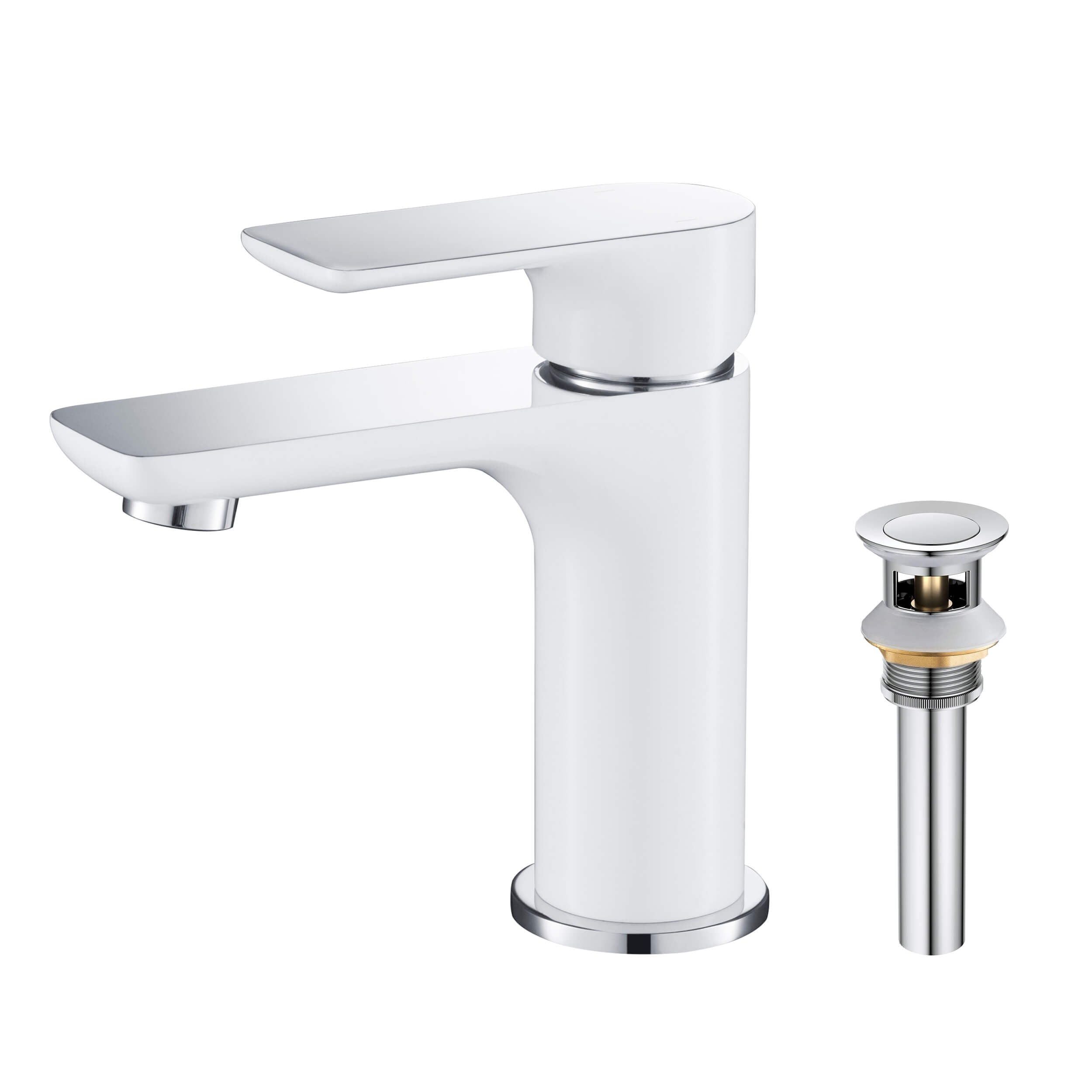 Tender Single Handle Bathroom Vanity Sink Faucet with Pop Up Drain C-KBF1019-KPW100