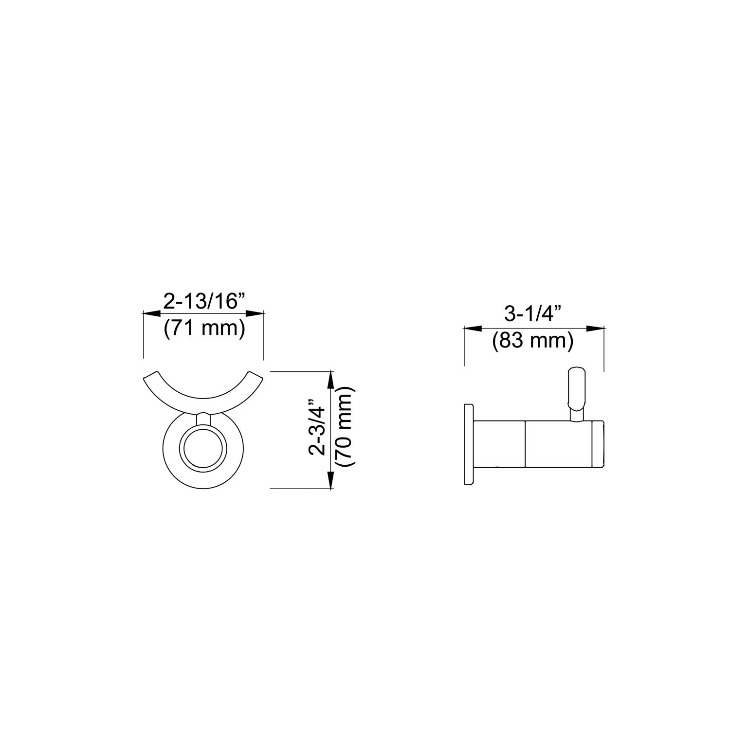 Bathroom Hardware Accessory Wall Mounted Robe Hook KBA1101