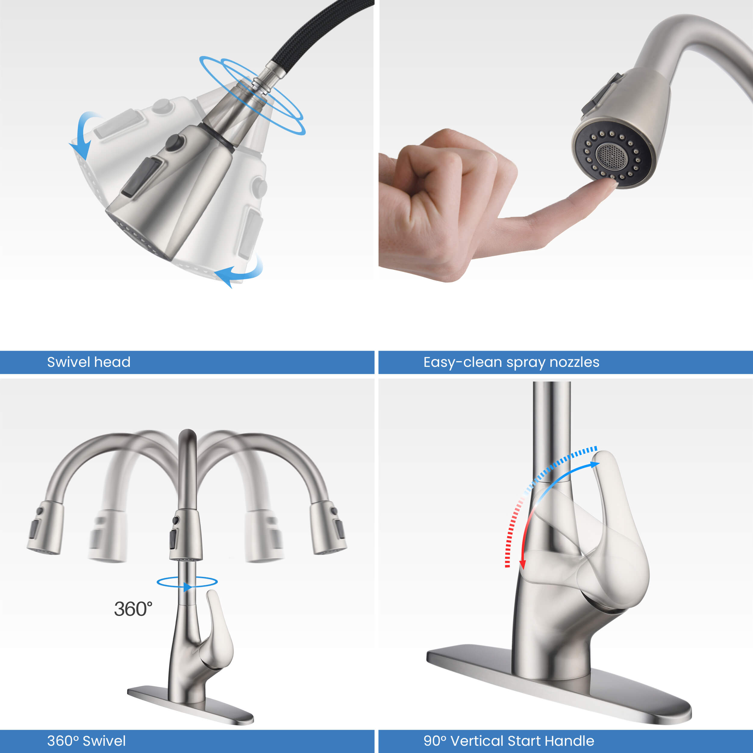 Single Handle Pull Down Kitchen Faucet - F101