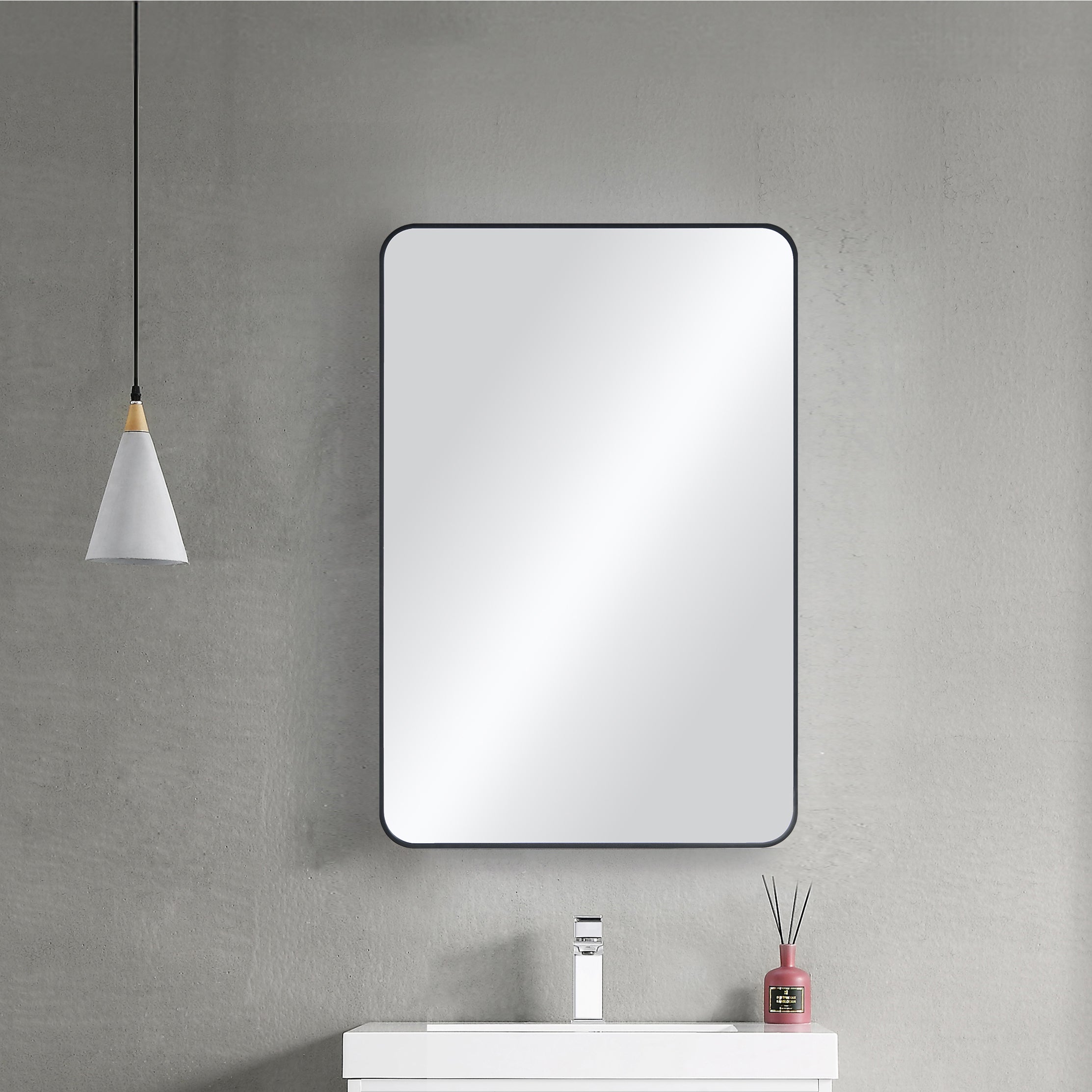 24" x 36" Shatterproof Wall Mount Metal Frame Mirror - FM2-2436