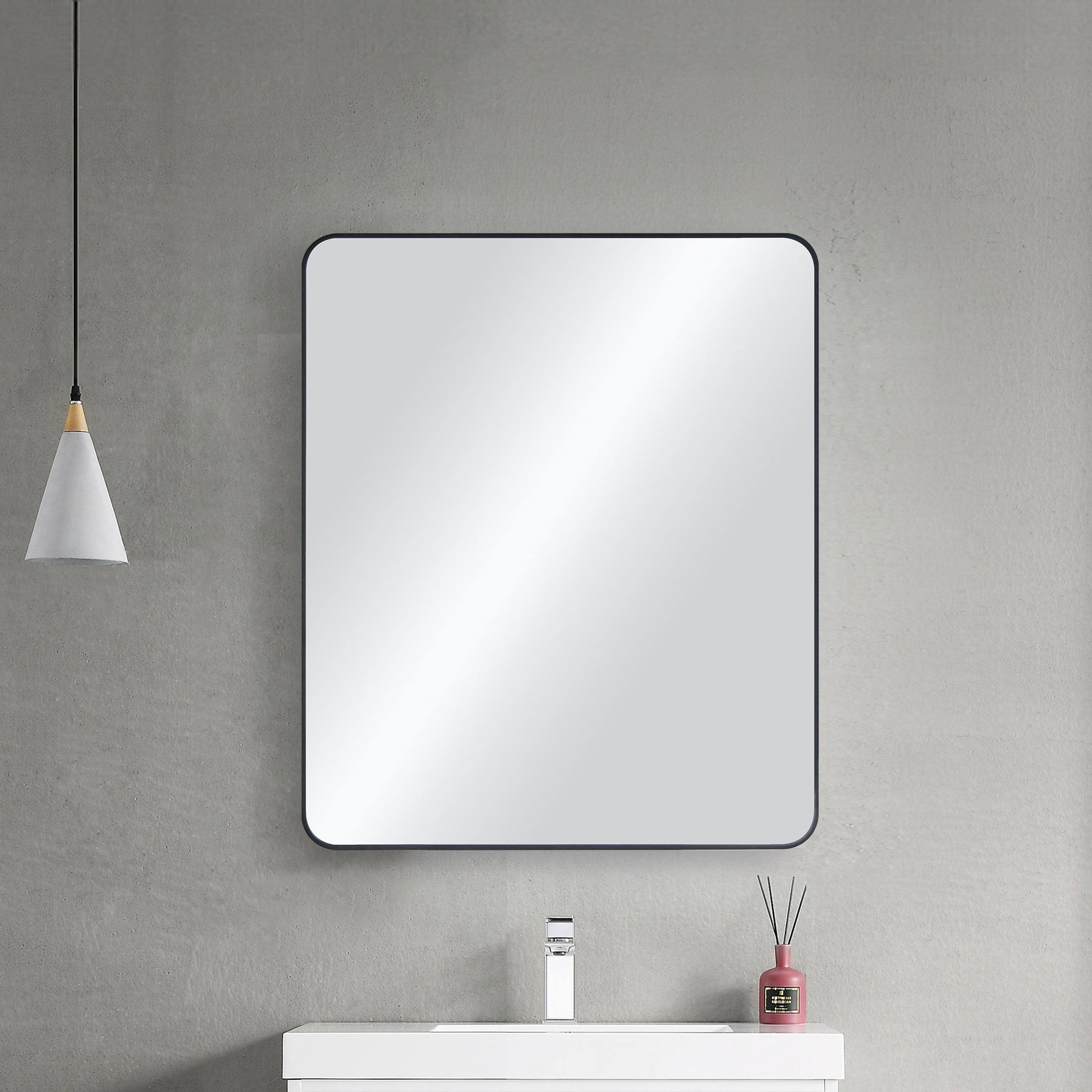 30" x 36" Shatterproof Wall Mount Metal Frame Mirror - FM2-3036