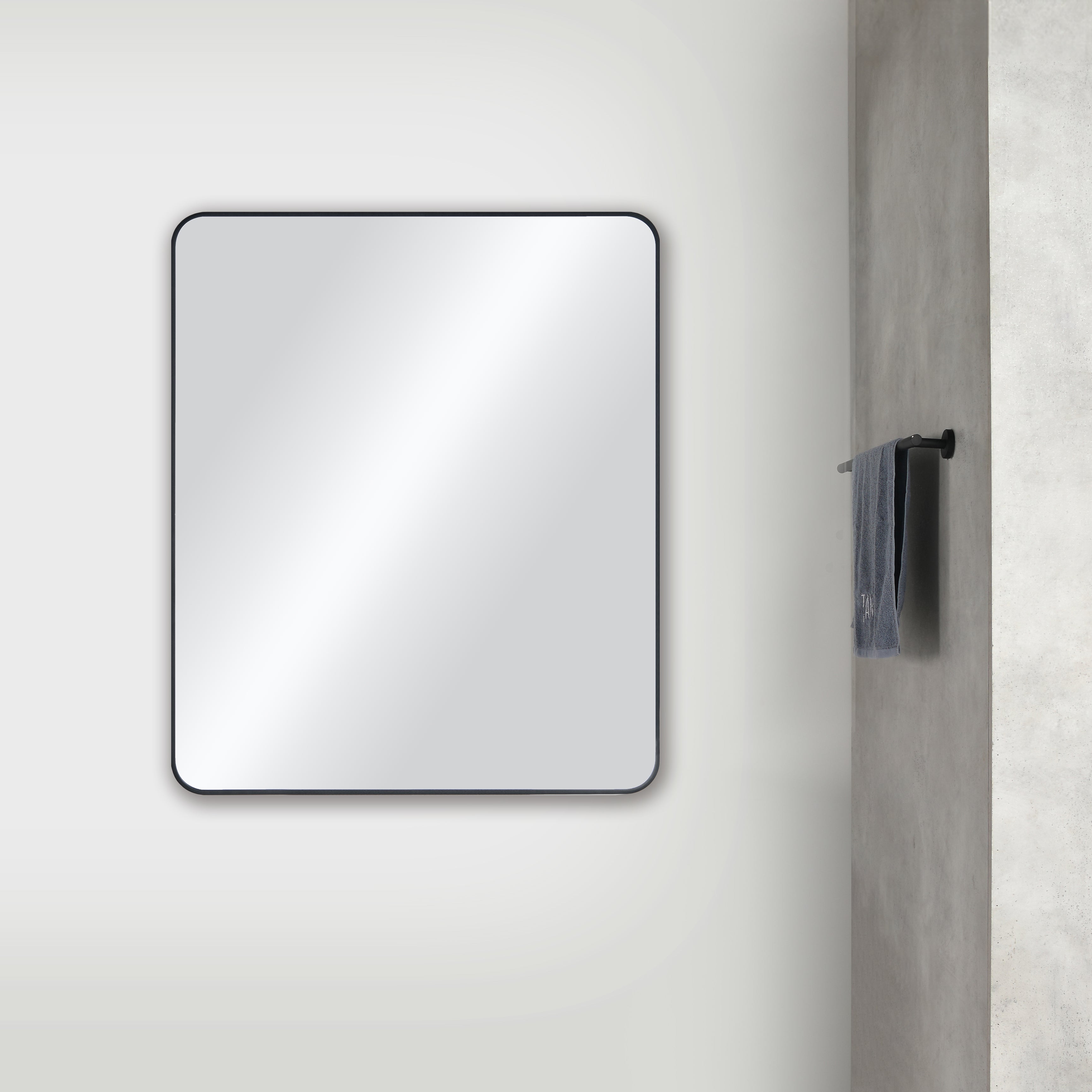 30" x 36" Shatterproof Wall Mount Metal Frame Mirror - FM2-3036