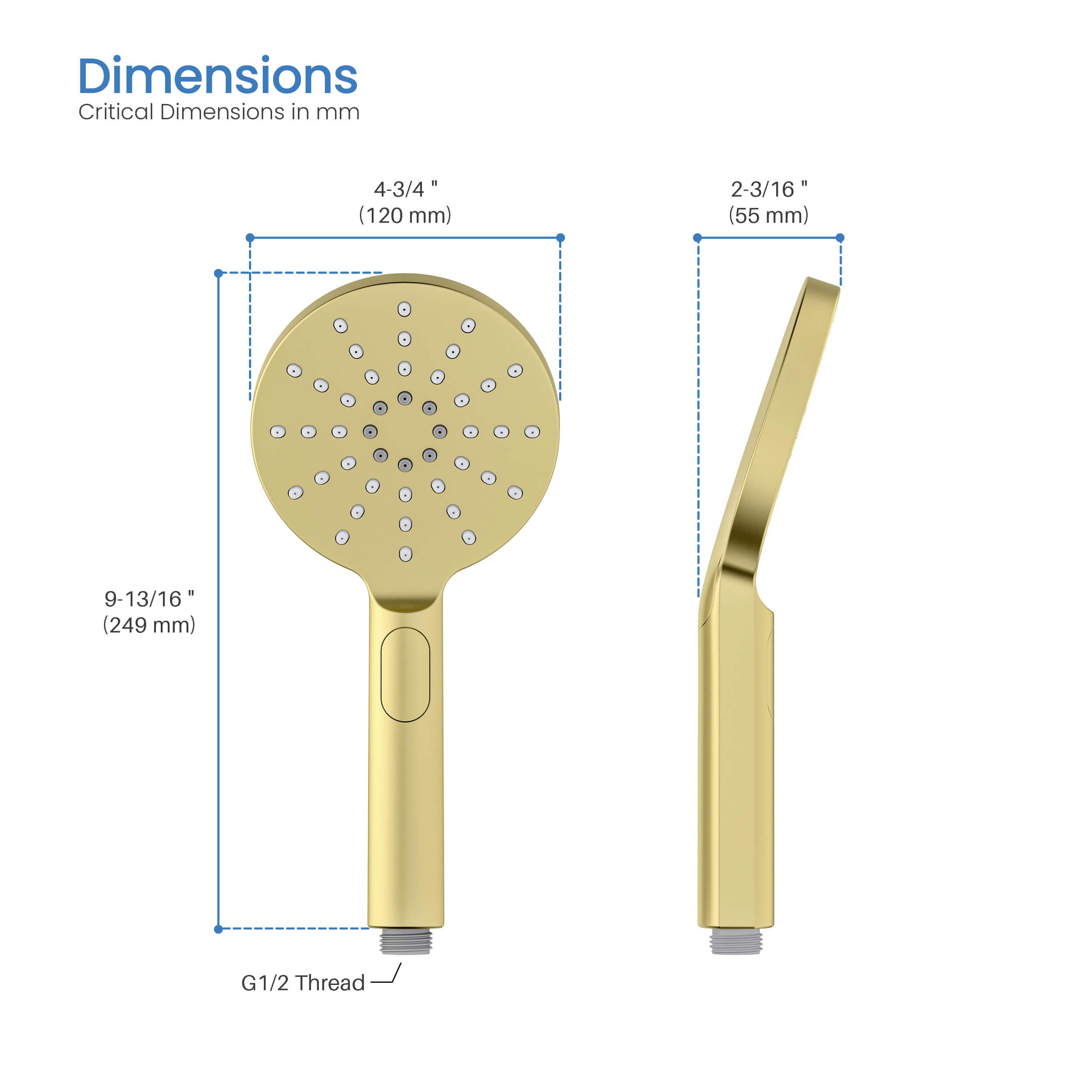 Circular 3 Settings ABS Handheld Shower Head HS1001