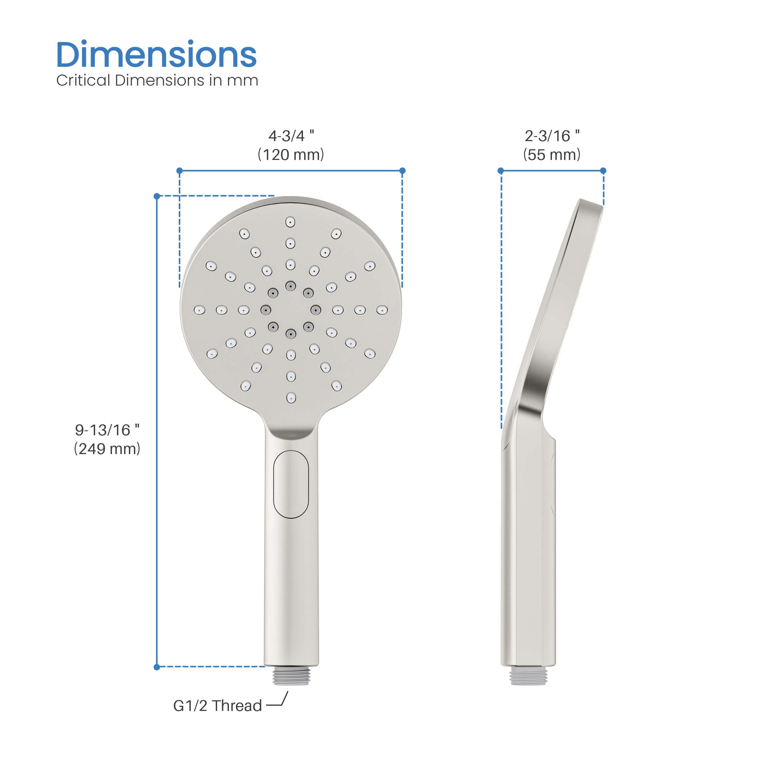 Circular 3 Settings ABS Handheld Shower Head HS1001