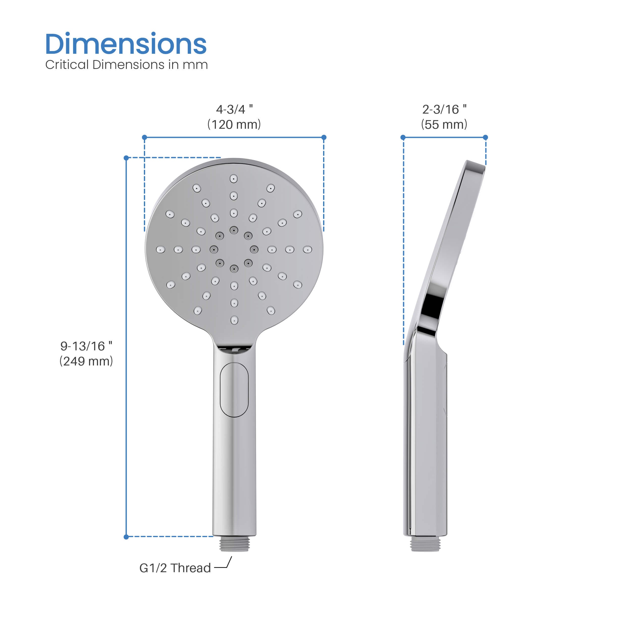 Circular 3 Settings ABS Handheld Shower Head HS1001