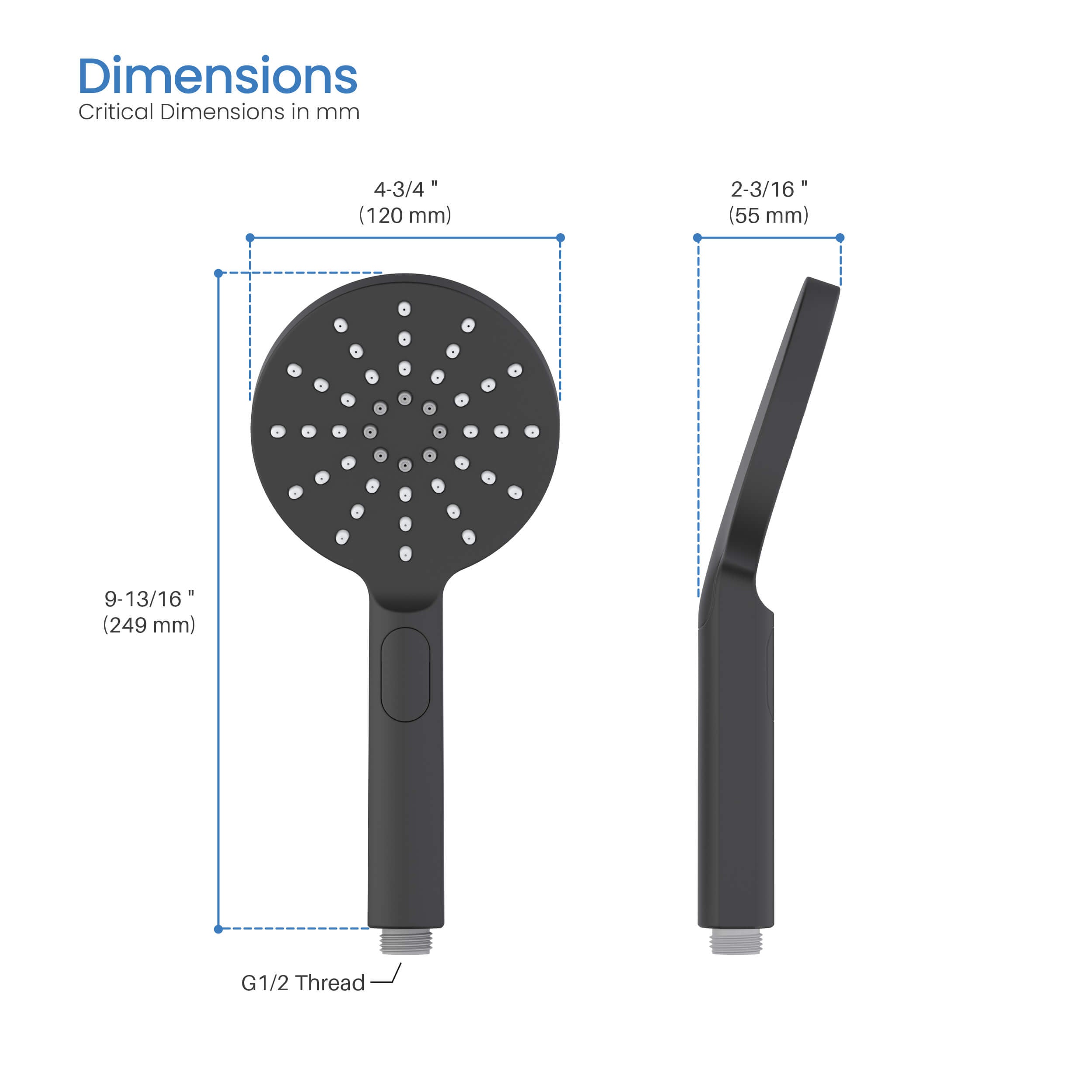 Circular 3 Settings ABS Handheld Shower Head HS1001