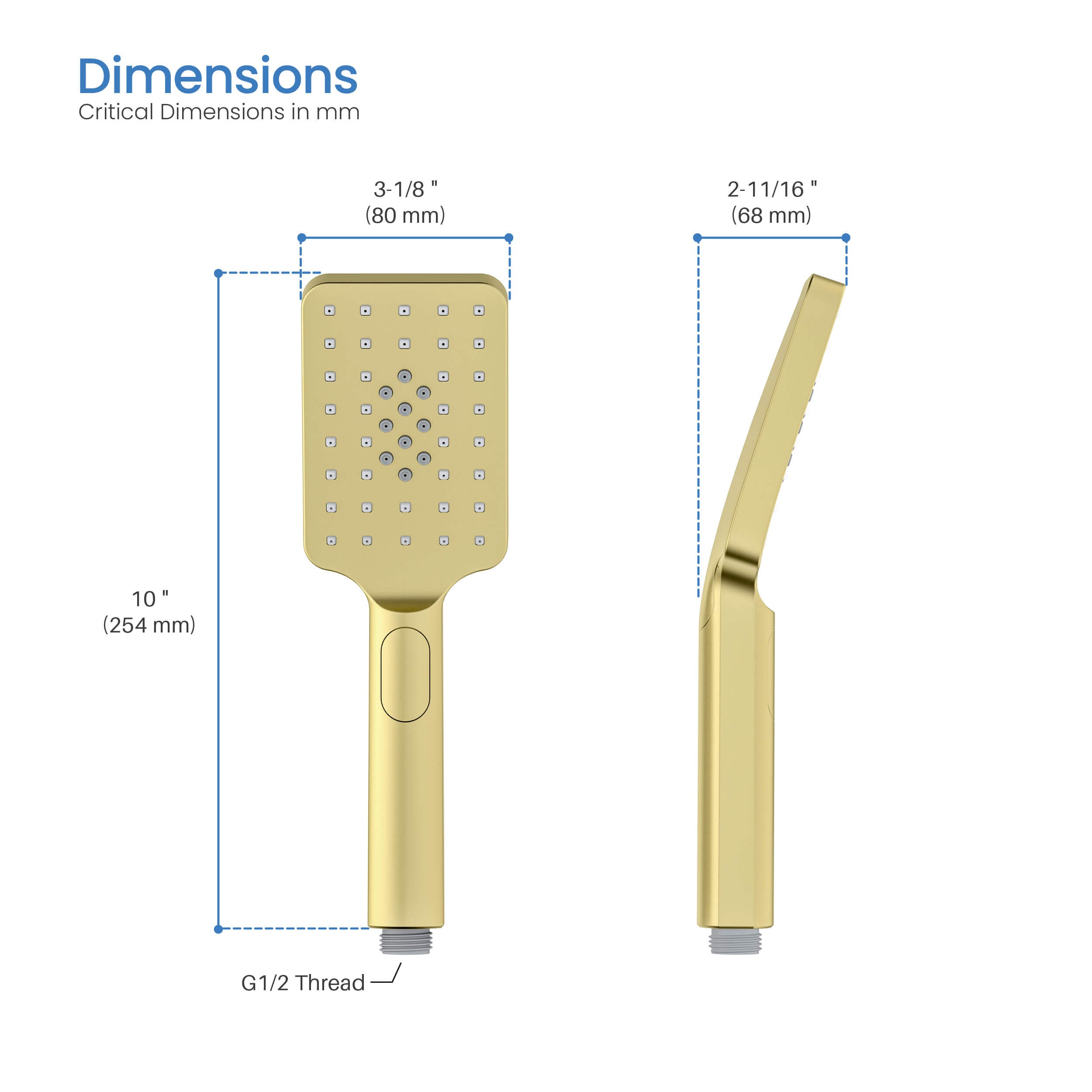 Cube 3 Settings ABS Handheld Shower Head HS1002