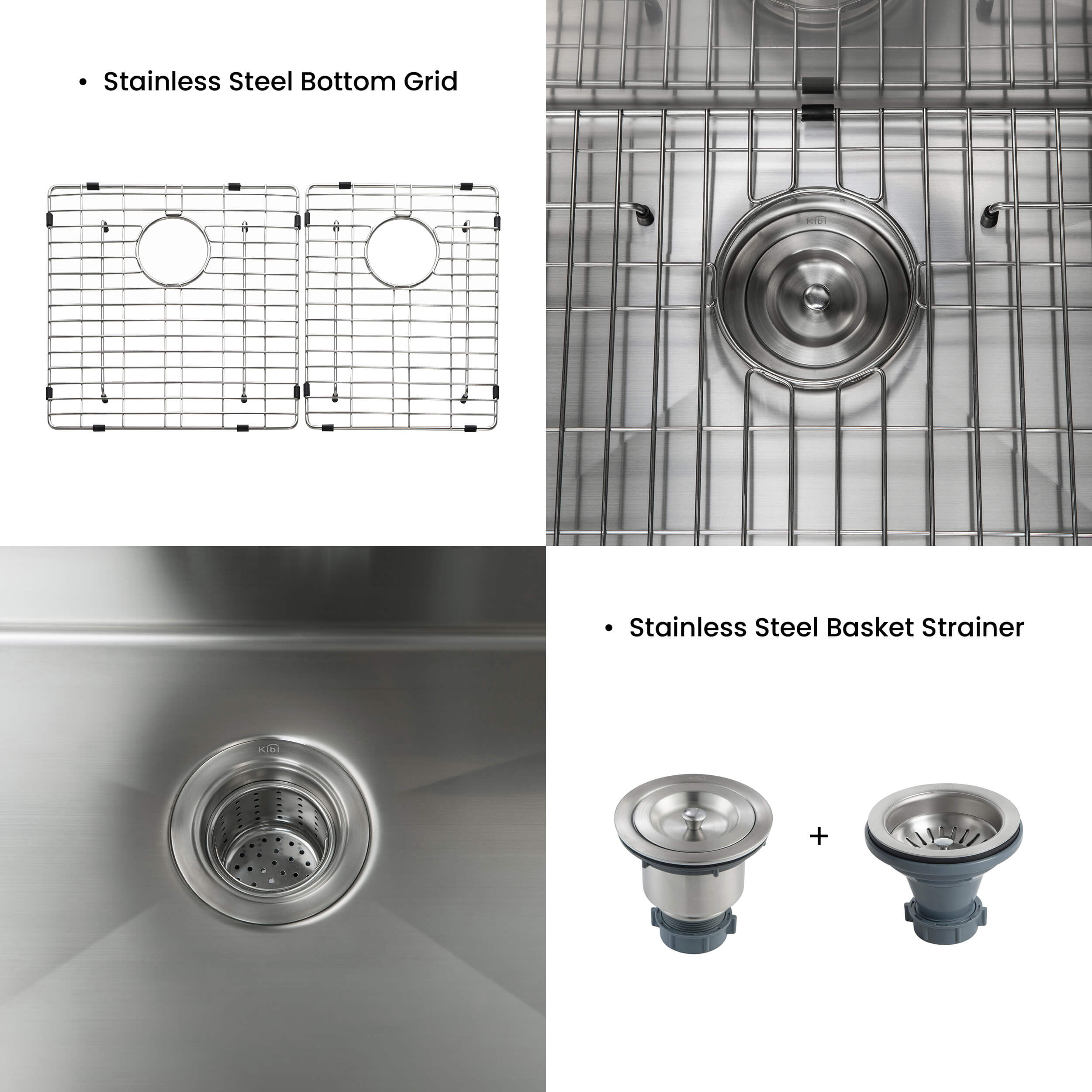 32 3/4″ Handcrafted Undermount Double Bowl Stainless Steel Kitchen Sink – K1-D33-BS