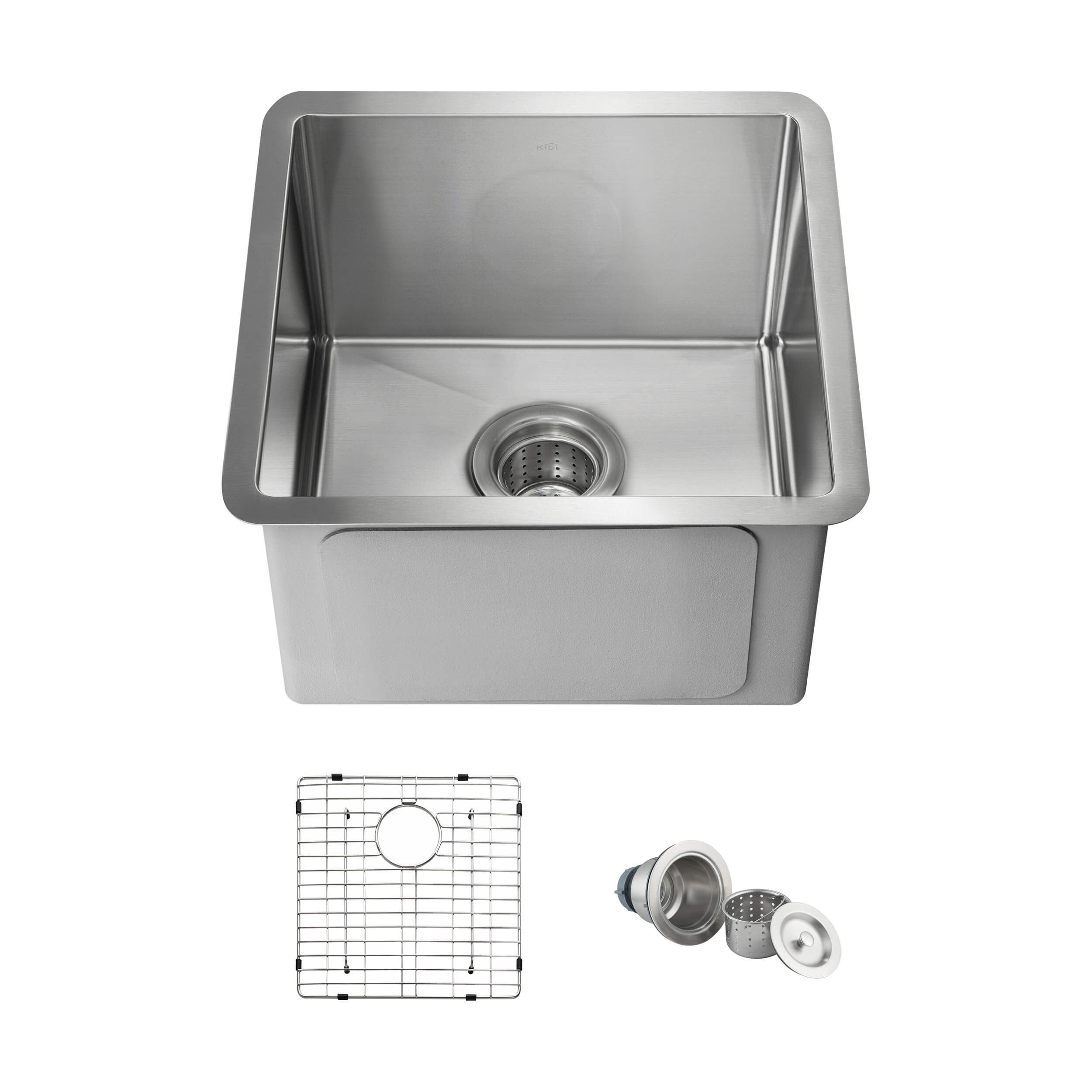 16″ Handcrafted Undermount Single Bowl 16 gauge Stainless Steel Kitchen Sink – K1-S16