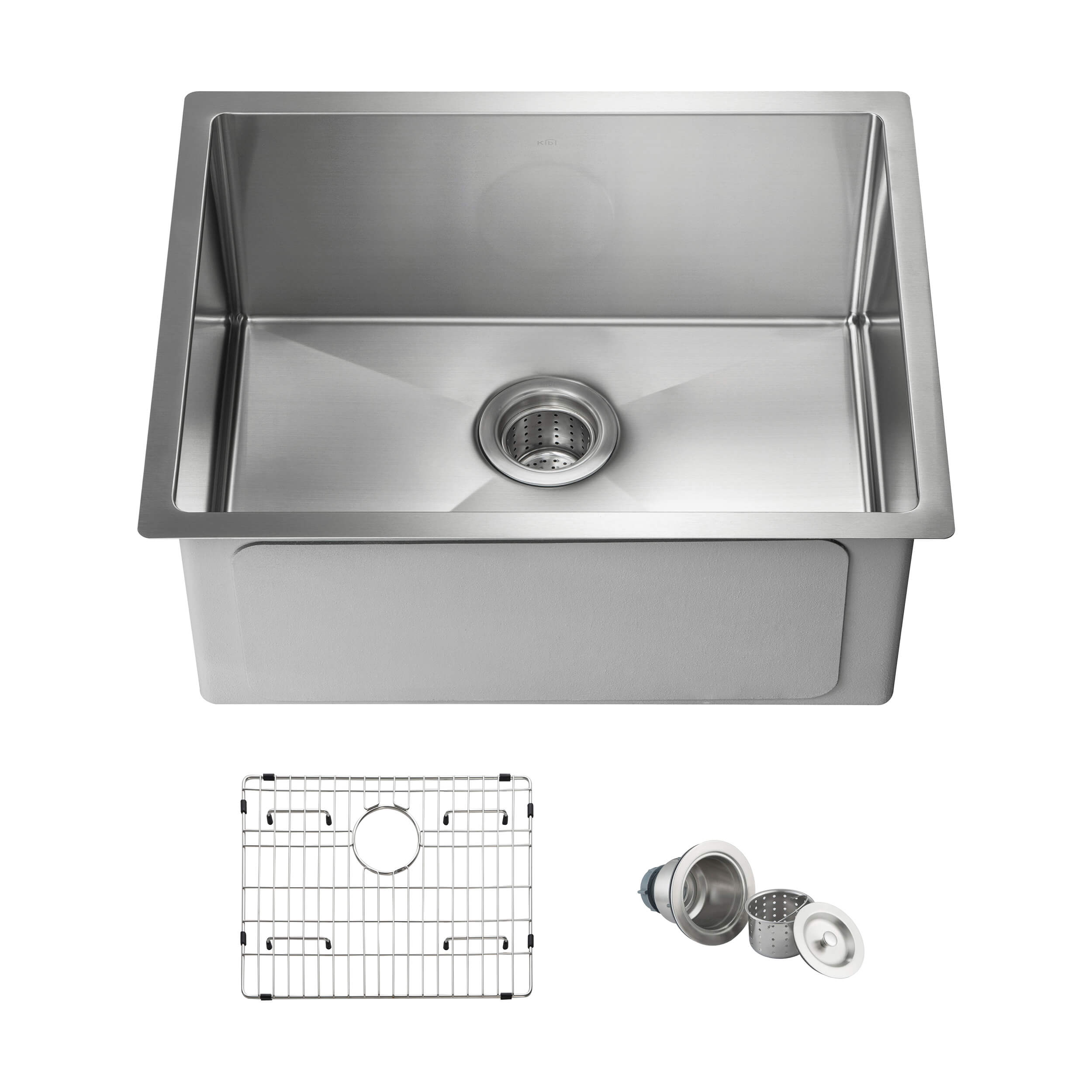 23″ Handcrafted Undermount Single Bowl 16 gauge Stainless Steel Kitchen Sink – K1-S23