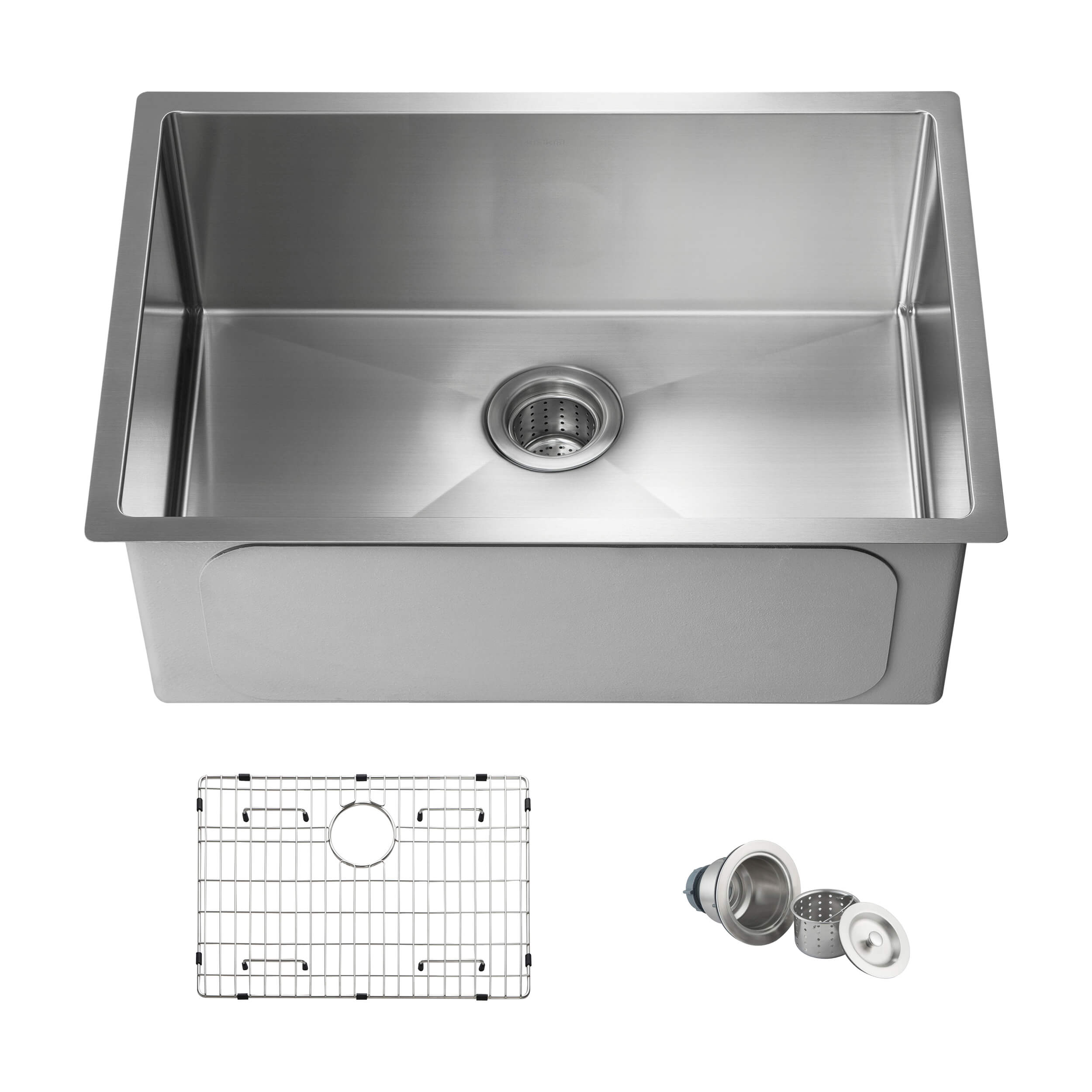 26″ Handcrafted Undermount Single Bowl 16 gauge Stainless Steel Kitchen Sink – K1-S26