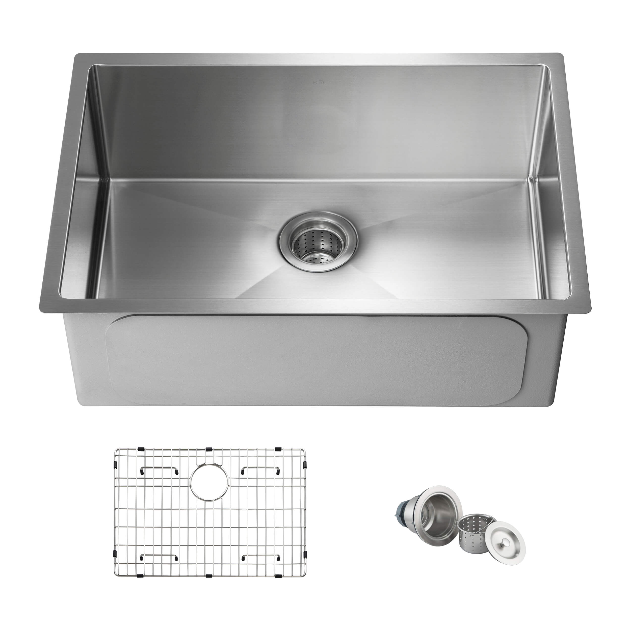 28″ Handcrafted Undermount Single Bowl 16 gauge Stainless Steel Kitchen Sink – K1-S28