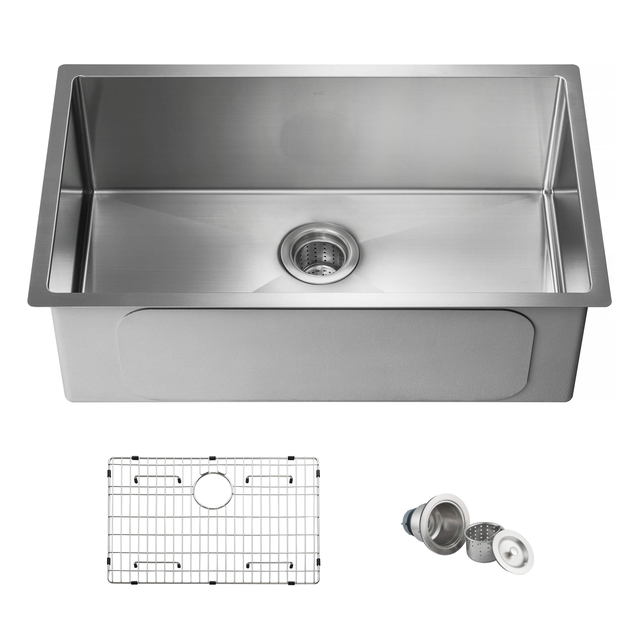 30″ Handcrafted Undermount Single Bowl 16 gauge Stainless Steel Kitchen Sink – K1-S30