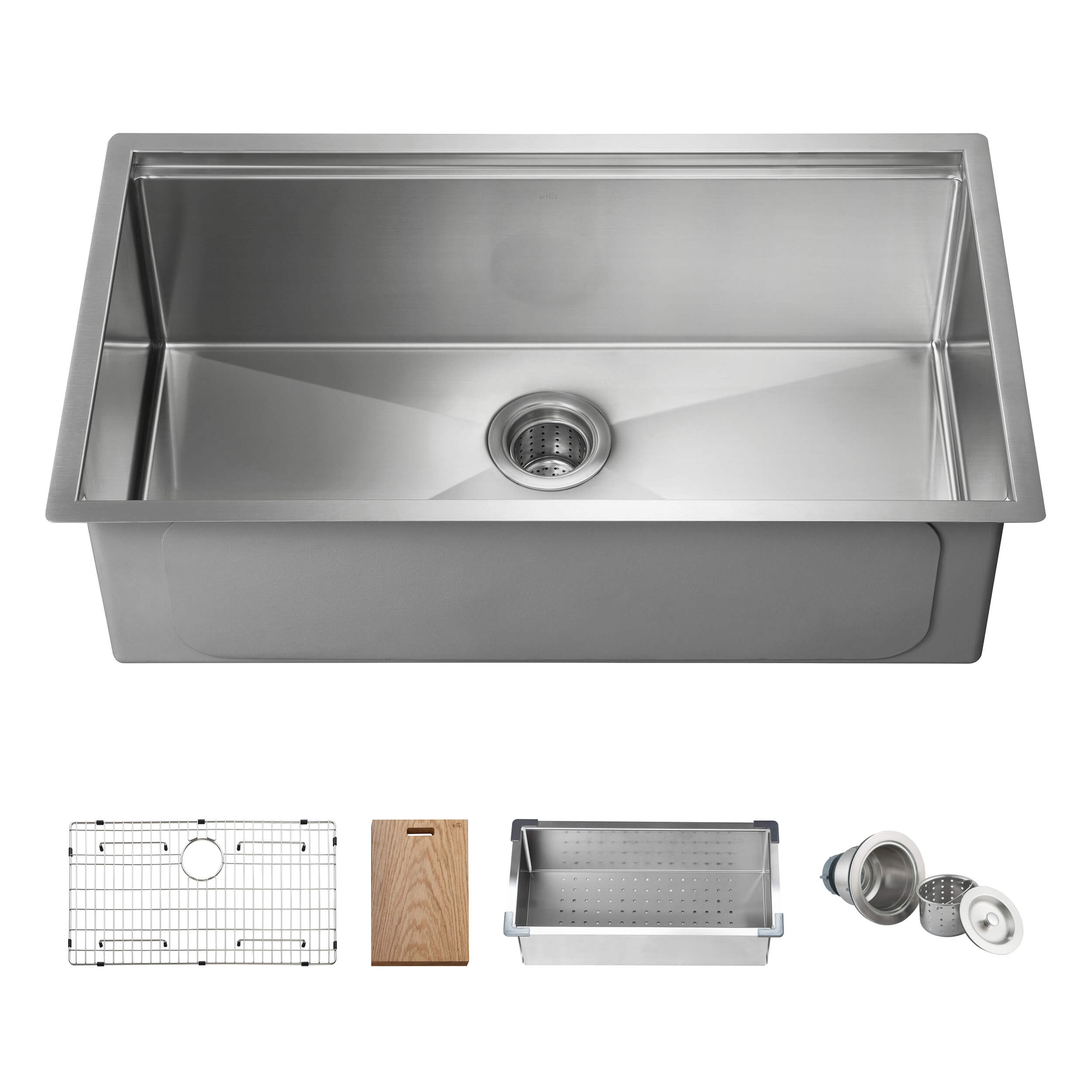 33″ Undermount Single Bowl Stainless Steel Workstation Sink – K1-S33T