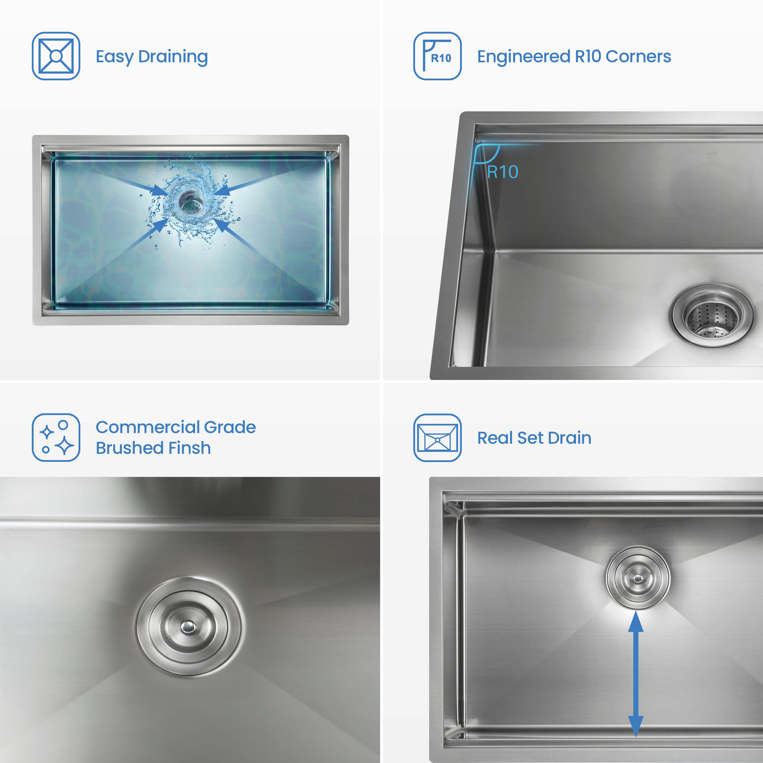 33″ Undermount Single Bowl Stainless Steel Workstation Sink – K1-S33T