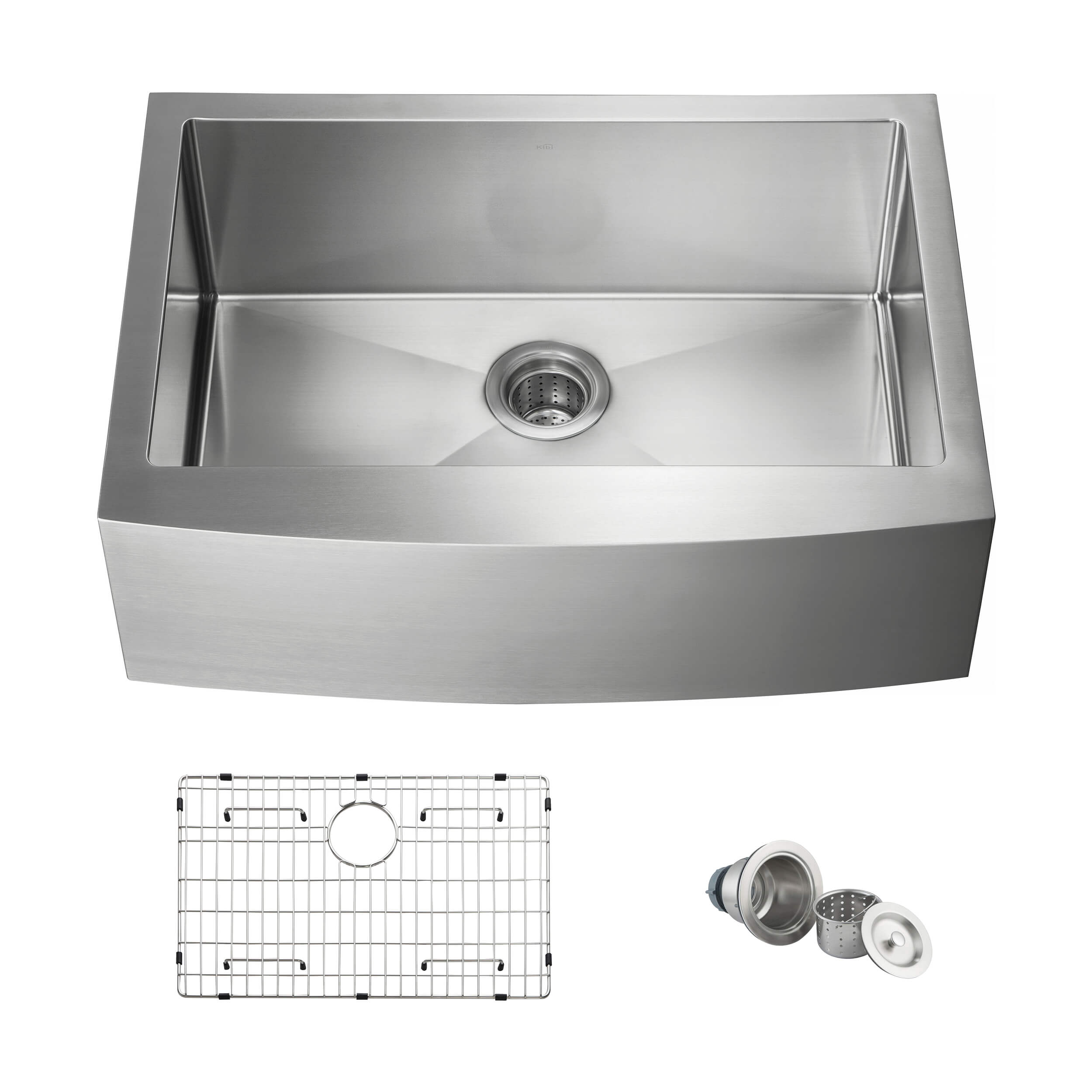 30″ Handcrafted Farmhouse Apron Single Bowl Stainless Steel Kitchen Sink – K1-SF30