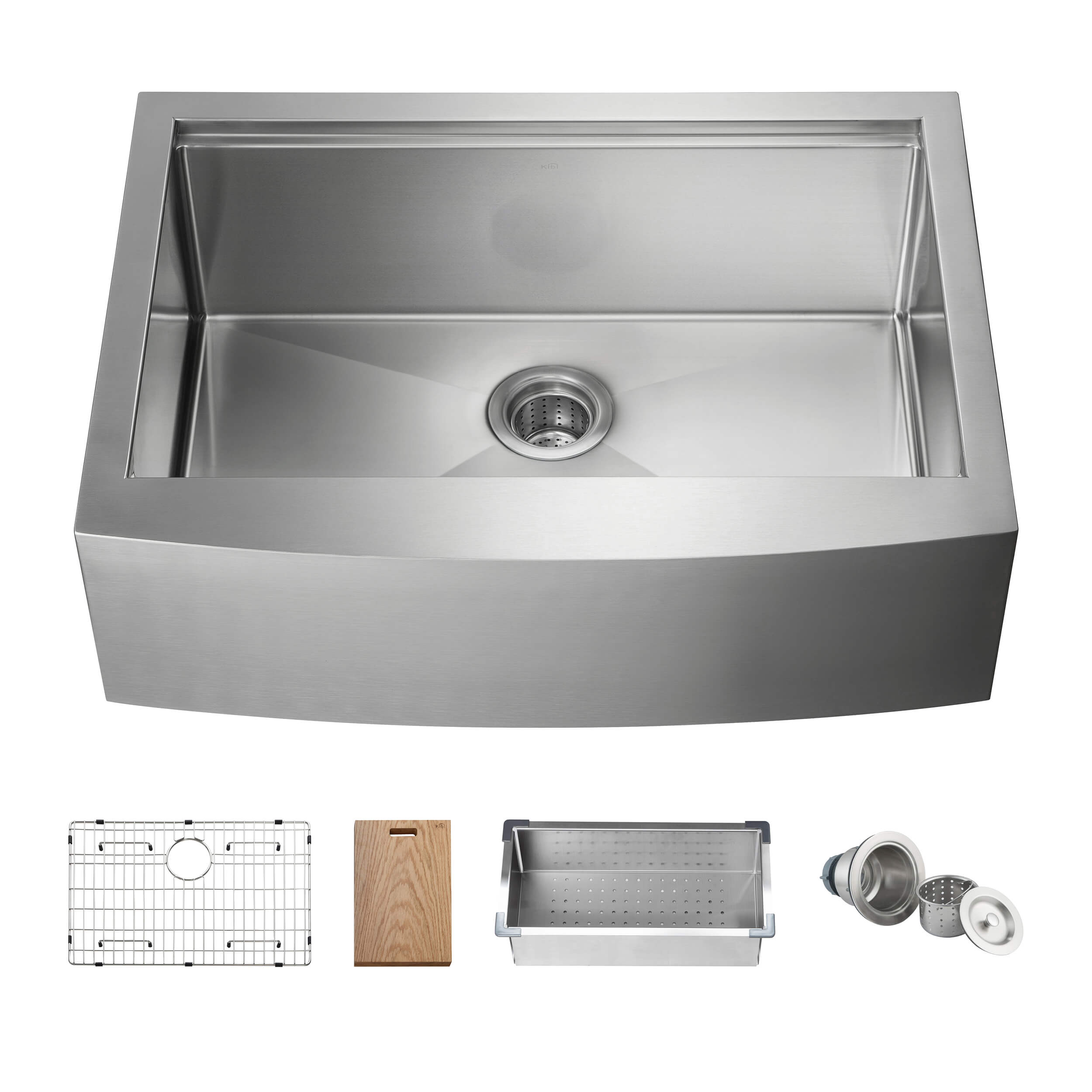 30″ Farmhouse Apron Single Bowl Stainless Steel Workstation Kitchen Sink – K1-SF30T